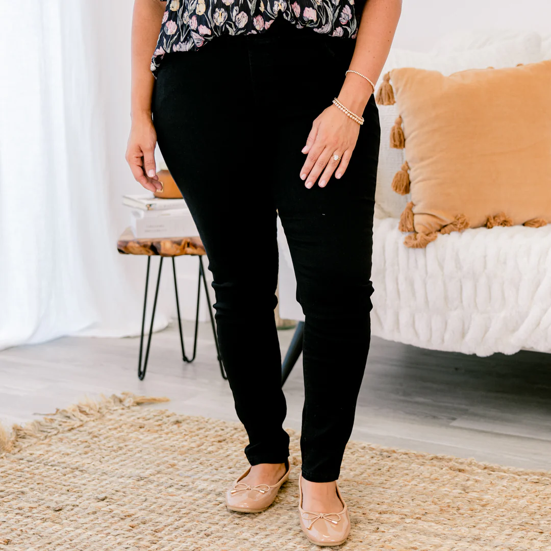 Peaceful Feelings Jeggings, Black - Giverhouse