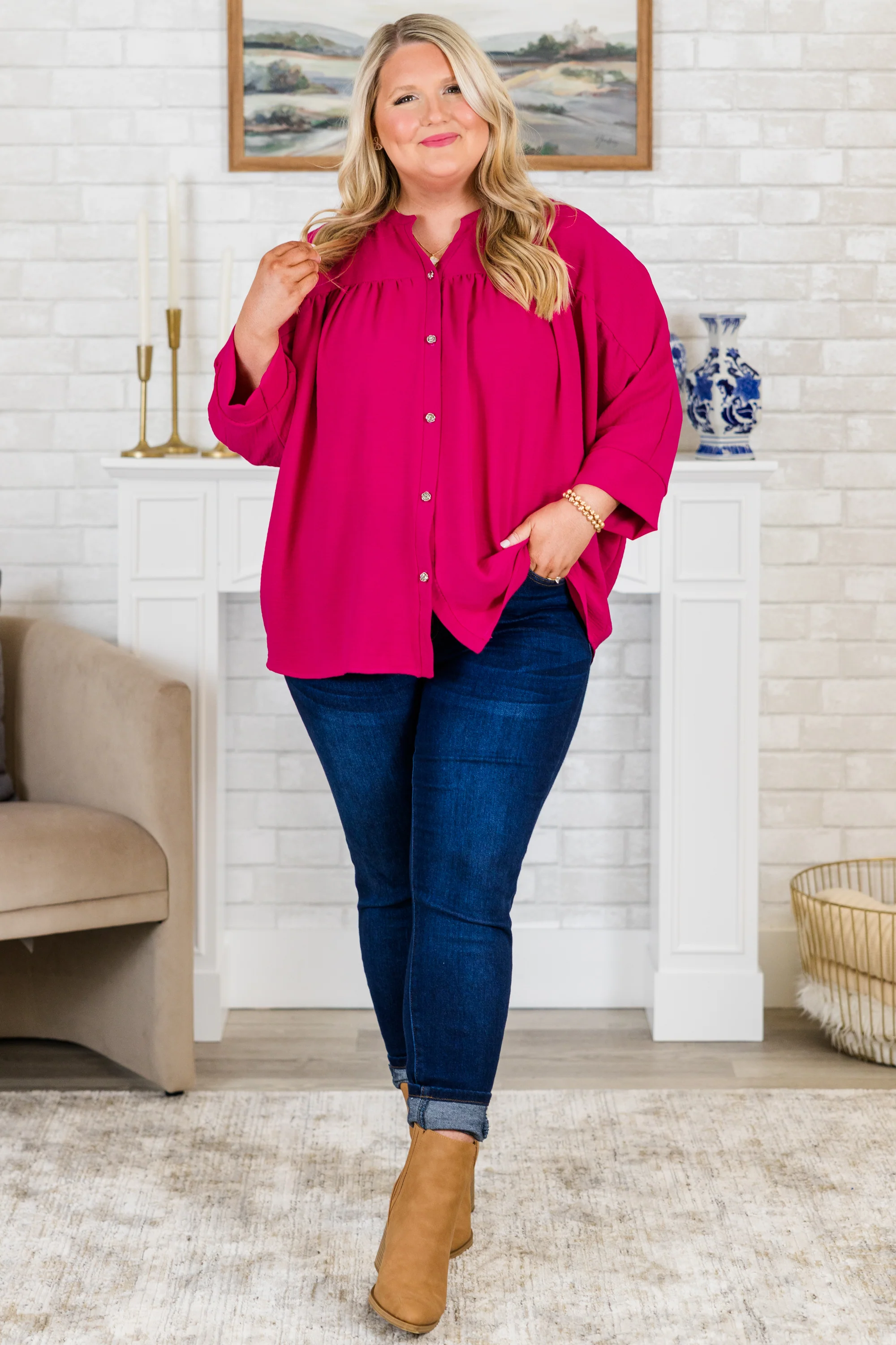 Fond Reflections Top, Pink - Giverhouse