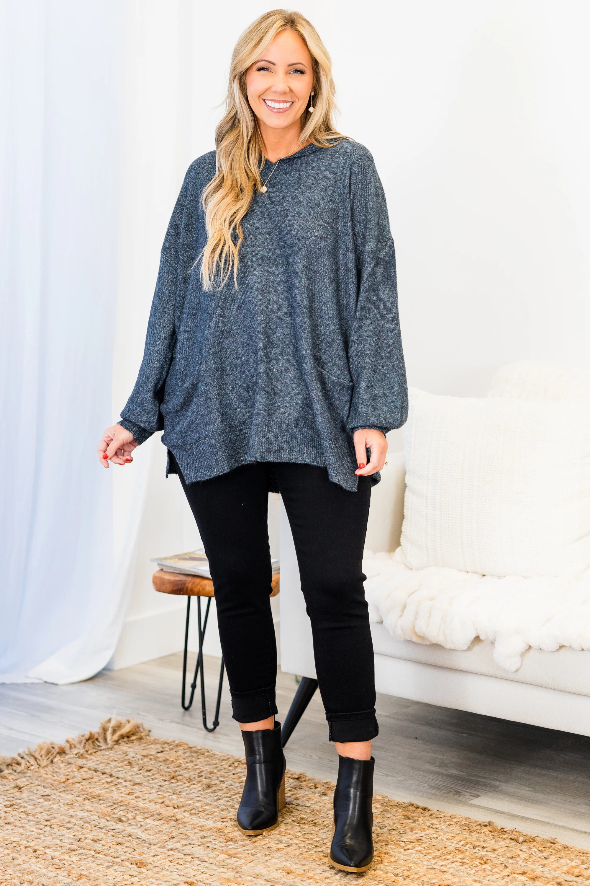 Just Don't Let Me Go Sweater, Cobalt - Giverhouse