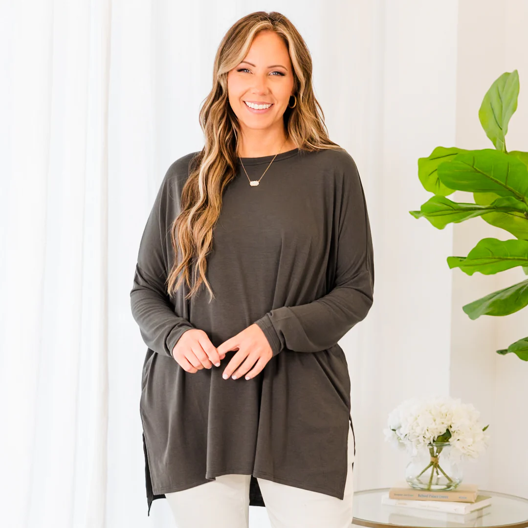 Time Well Spent Top, Ash Grey - Giverhouse