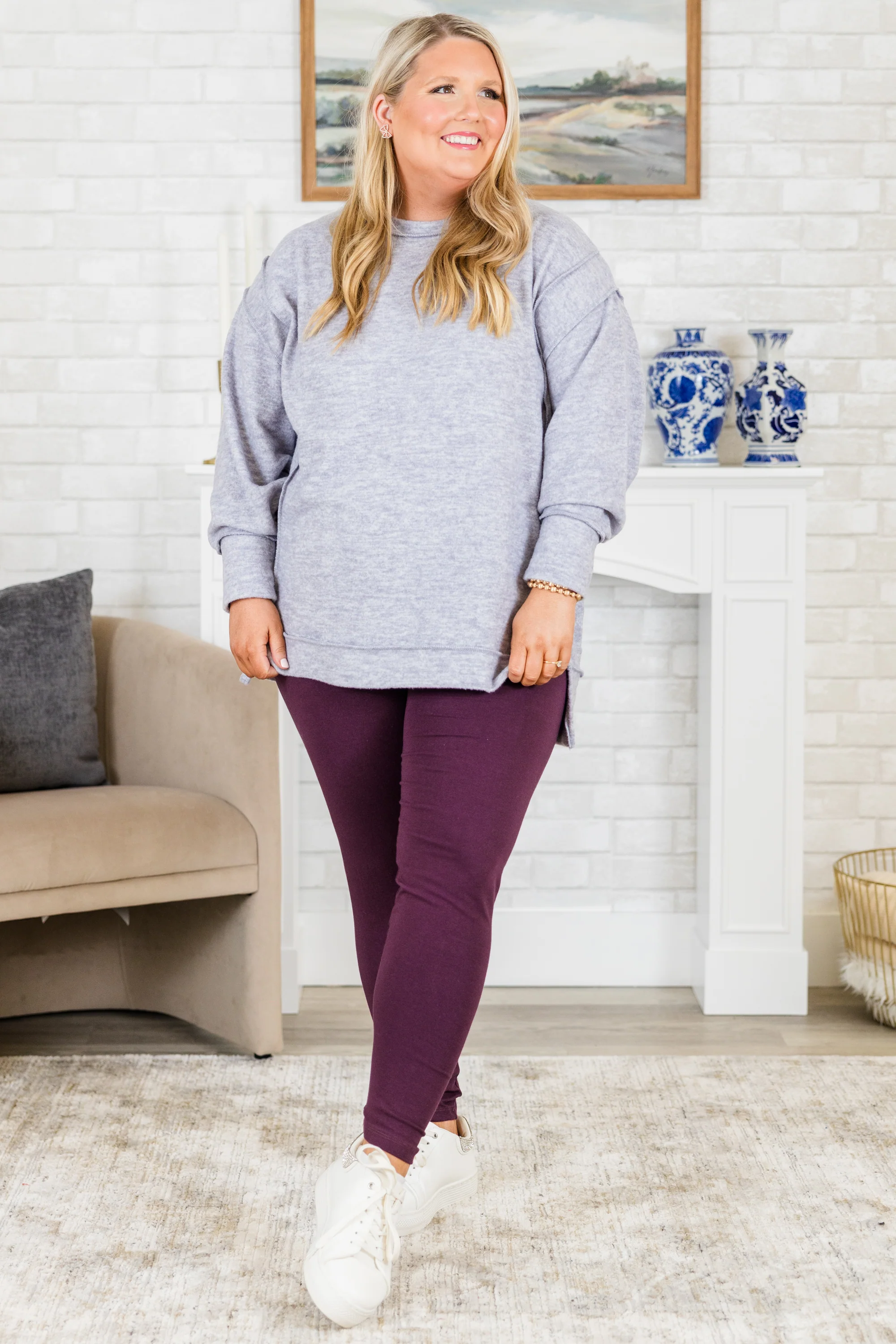Say Hello Sweater, Heather Grey - Giverhouse