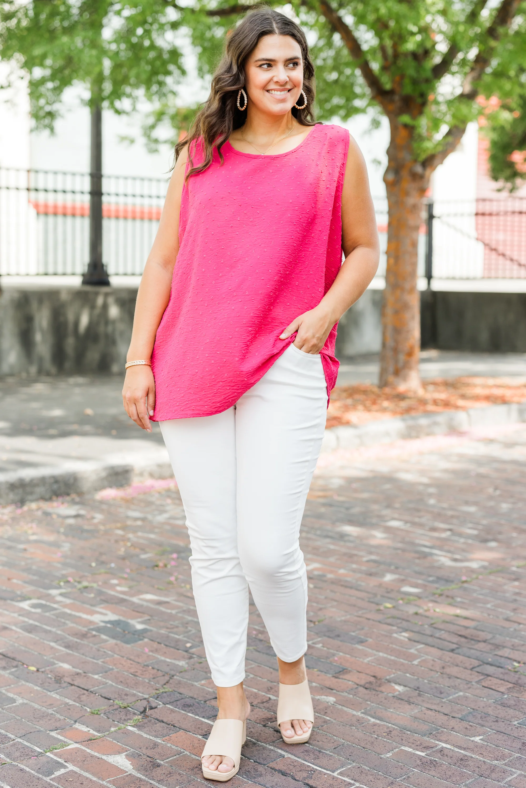 New Doors Opened Tank, Fuchsia - Giverhouse