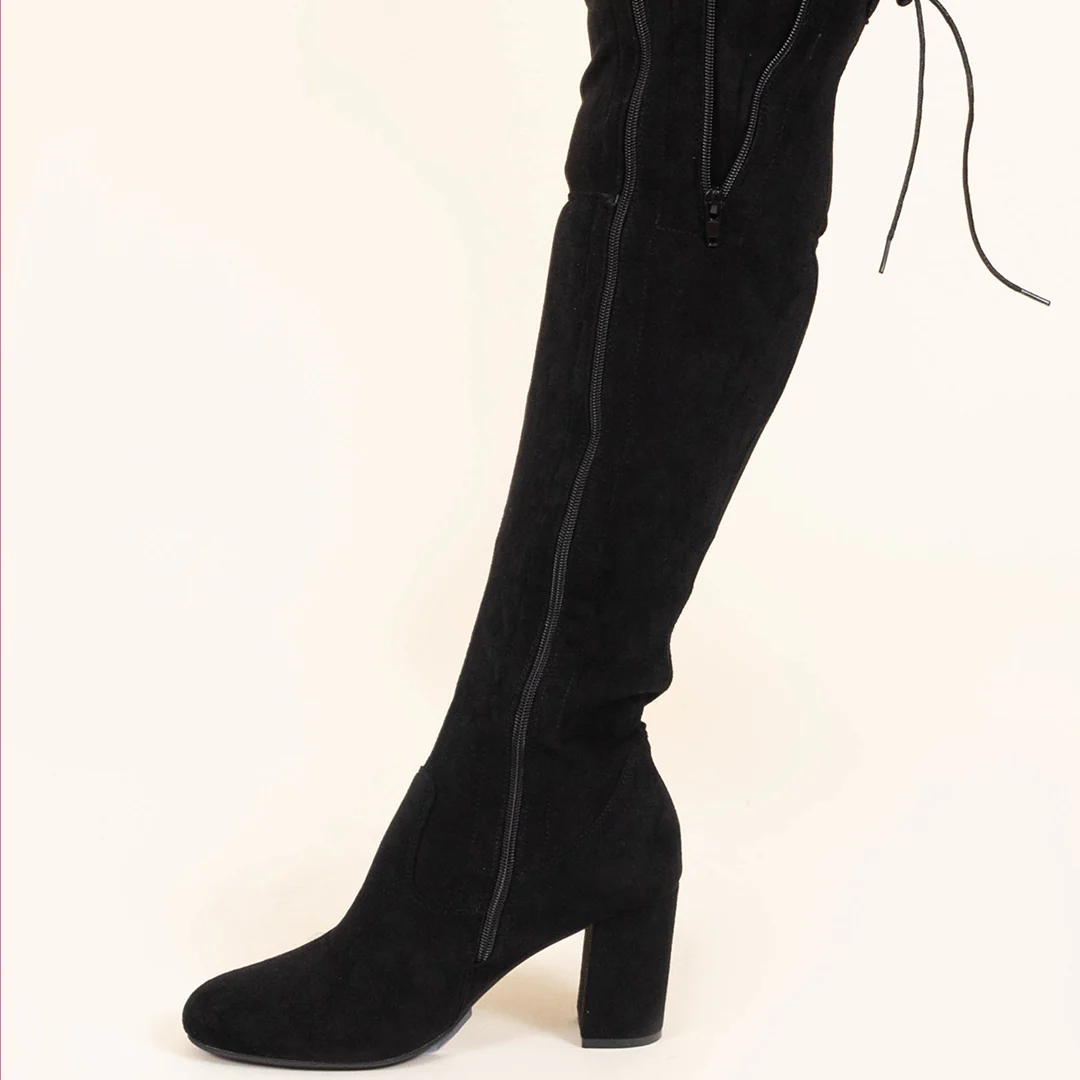 Slaying Suede Boots, Black - Giverhouse