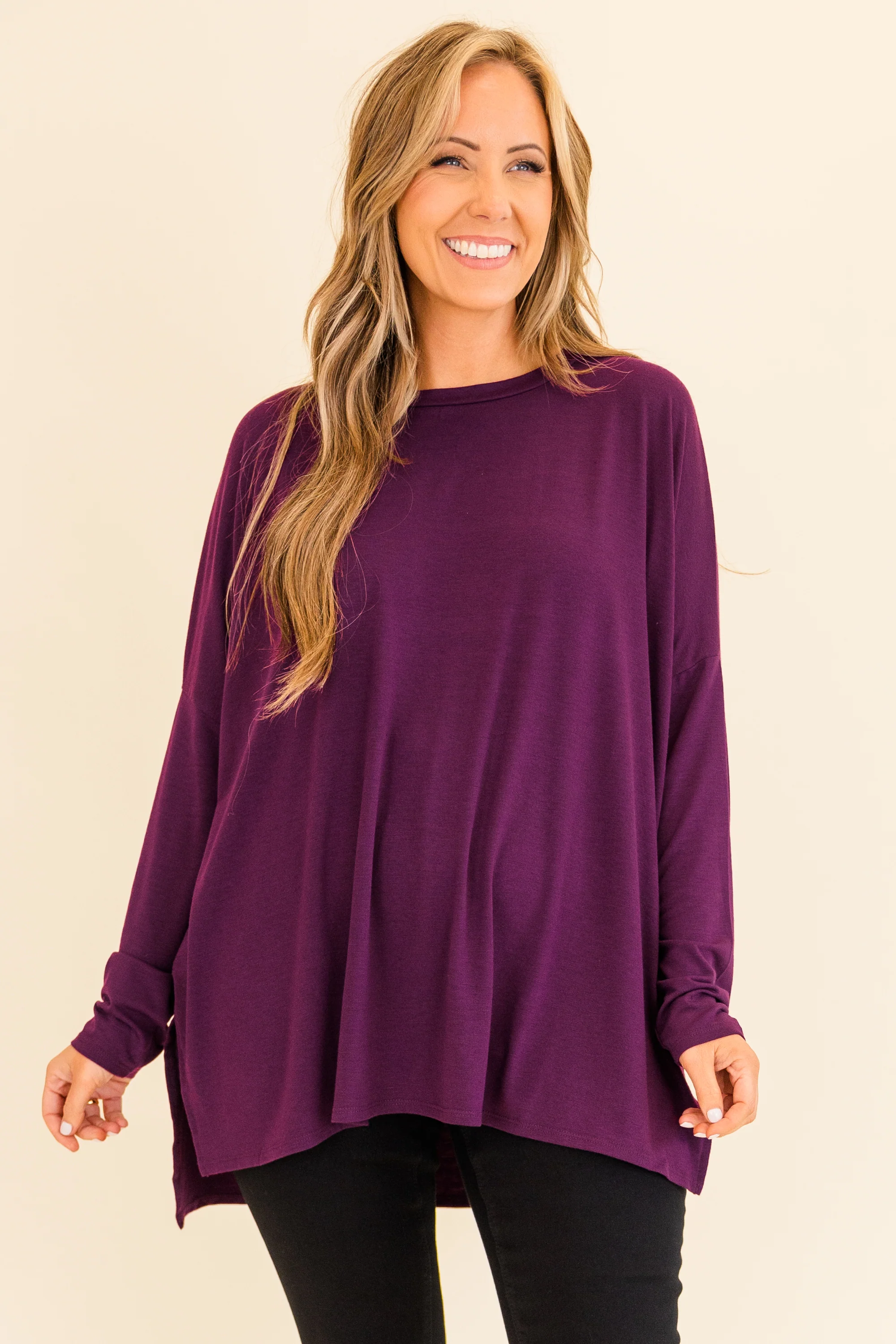 Time Well Spent Top, Dark Plum - Giverhouse