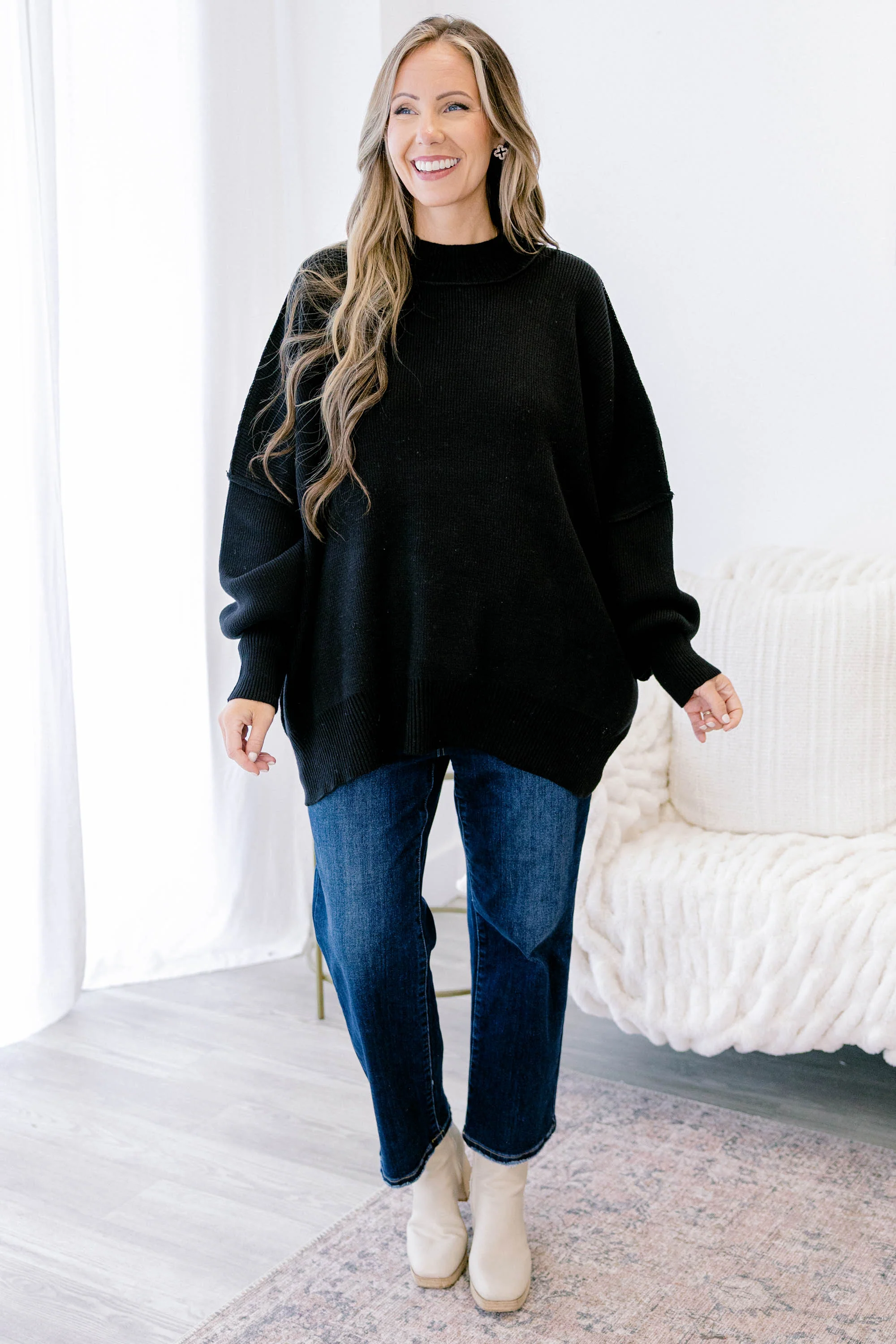 Perfectly Cozy Sweater, Black - Giverhouse