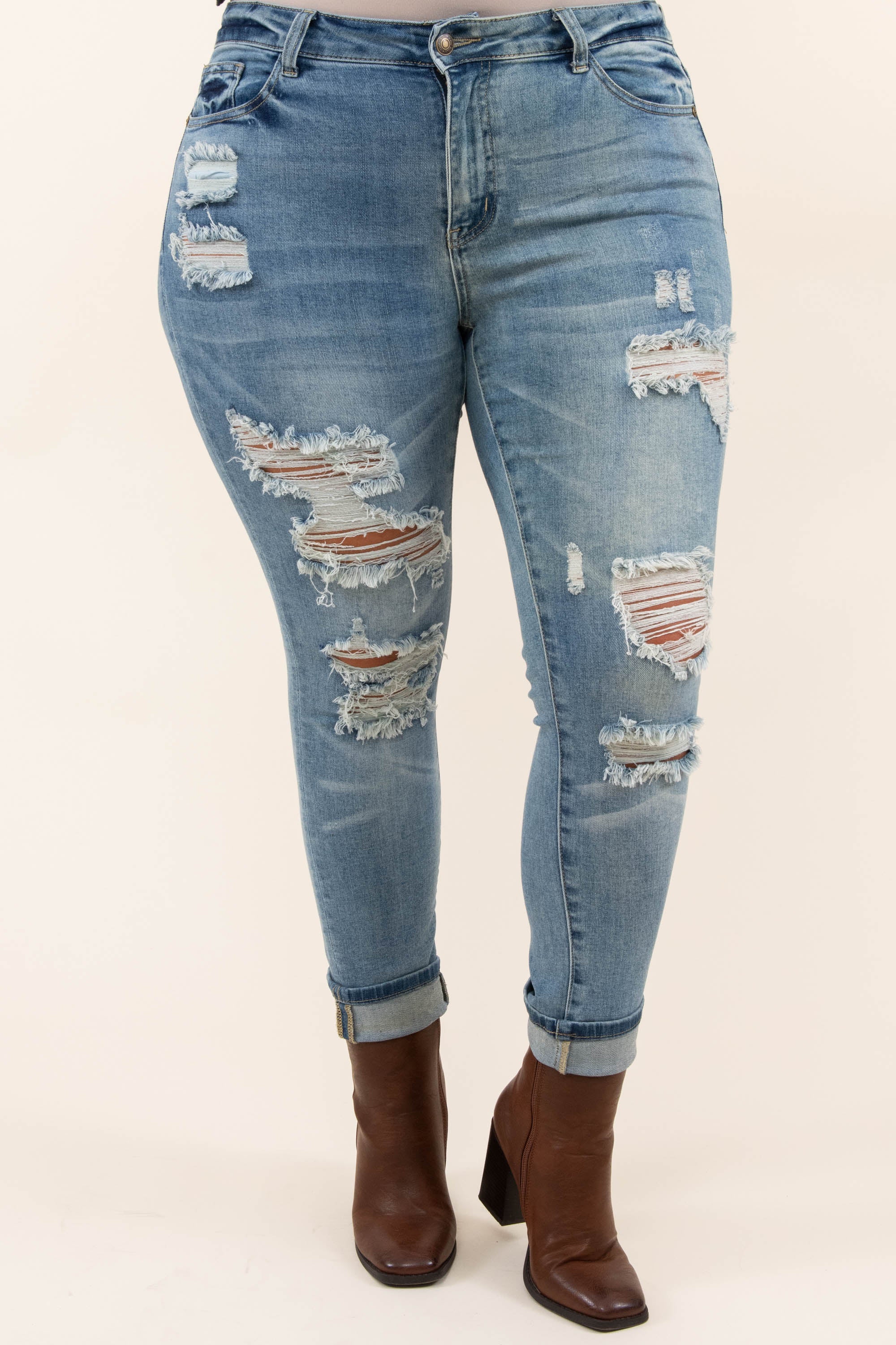 Go Explore Boyfriend Jeans, Medium Wash - Giverhouse
