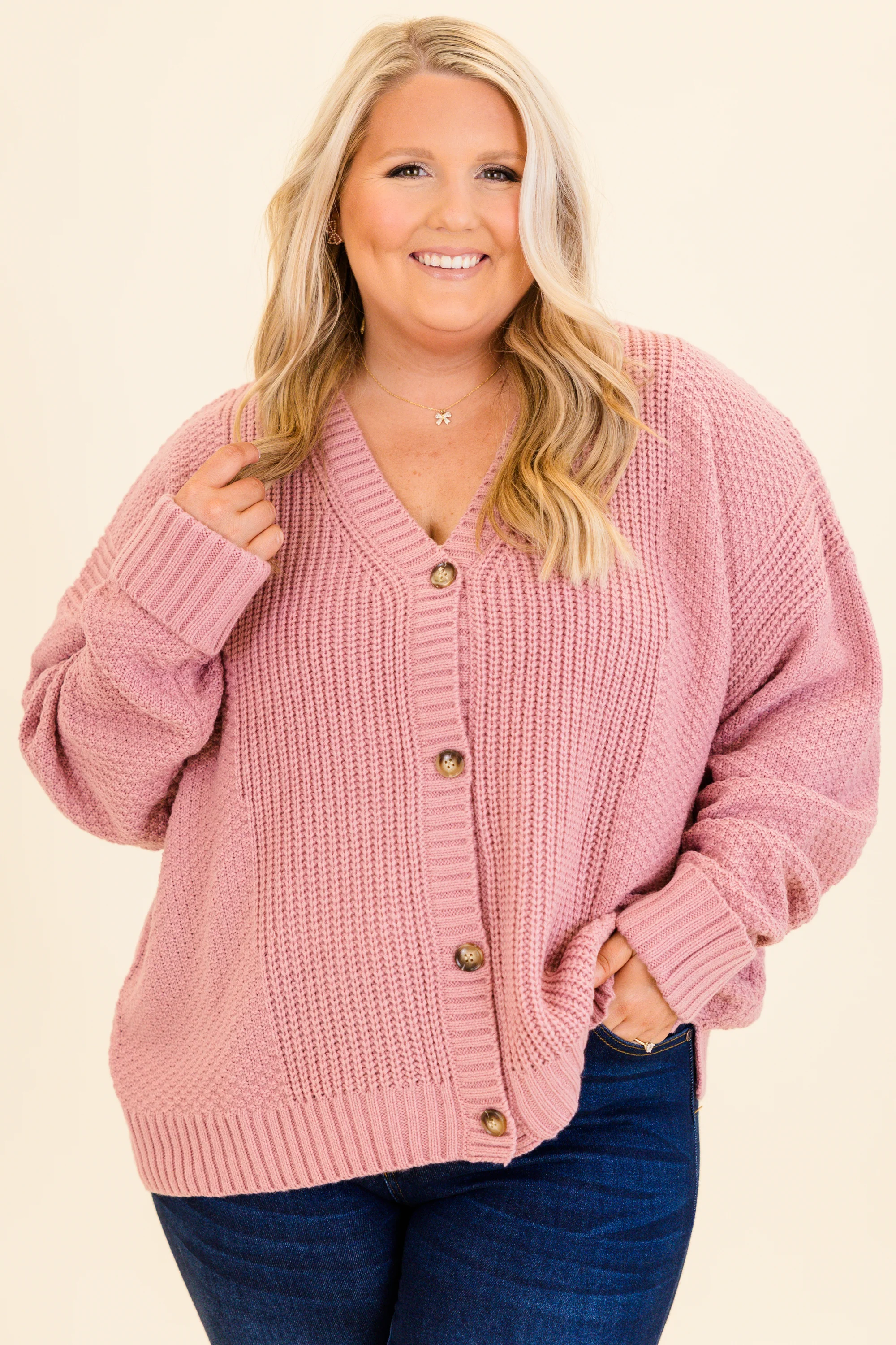 Crisp Evenings Cardigan, Mauve - Giverhouse