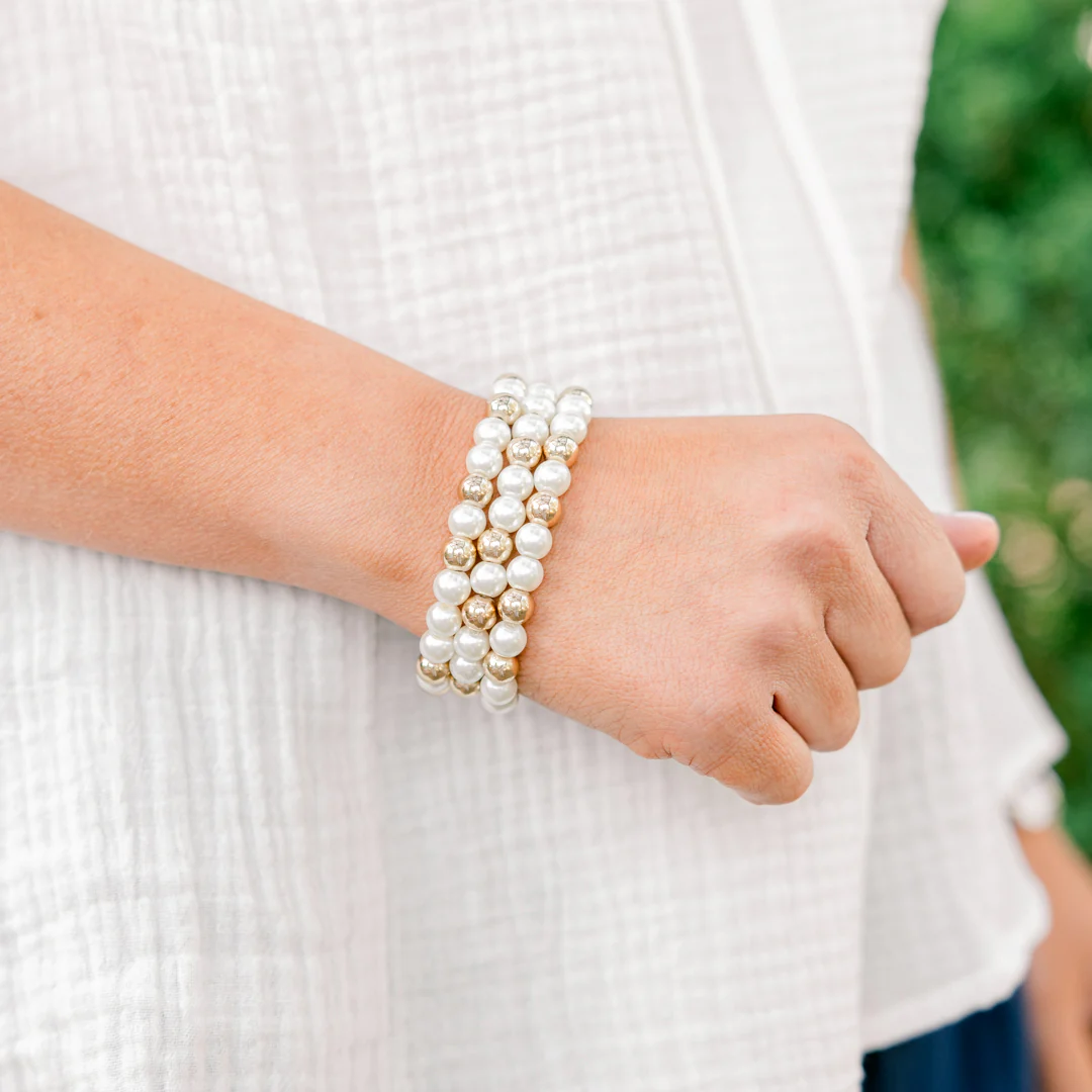Just Enough Light Bracelet Set, Pearl - Giverhouse
