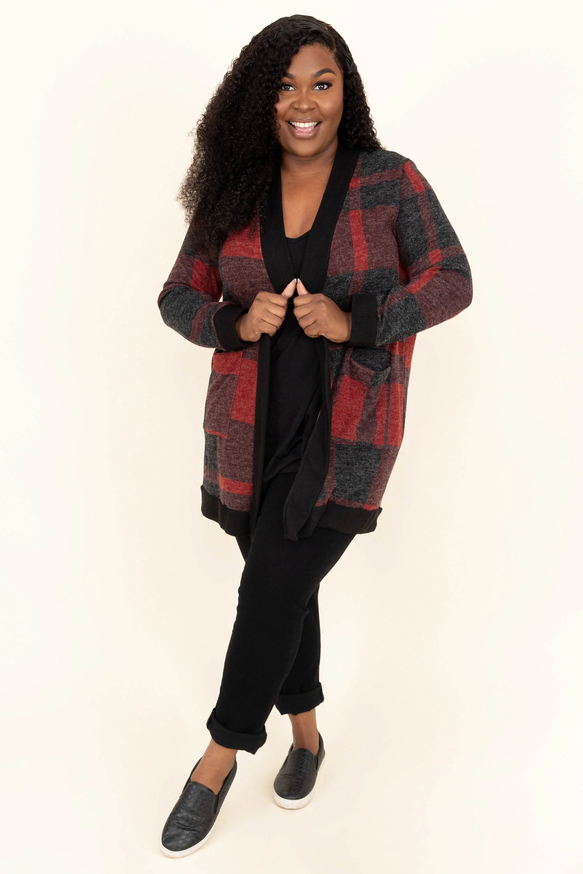 Warm By The Fireplace Cardigan, Red - Giverhouse