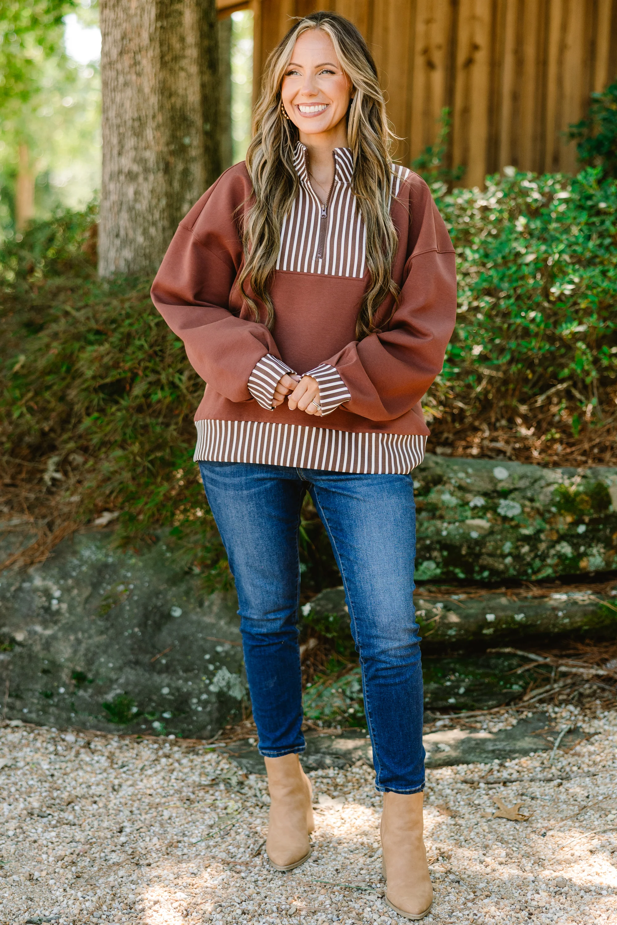 Give Your All Pullover, Brown - Giverhouse