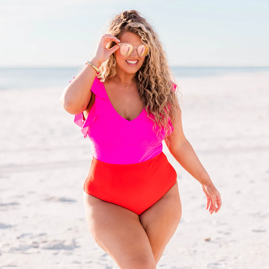 Spending My PTO Swimsuit, Pink-Red - Giverhouse