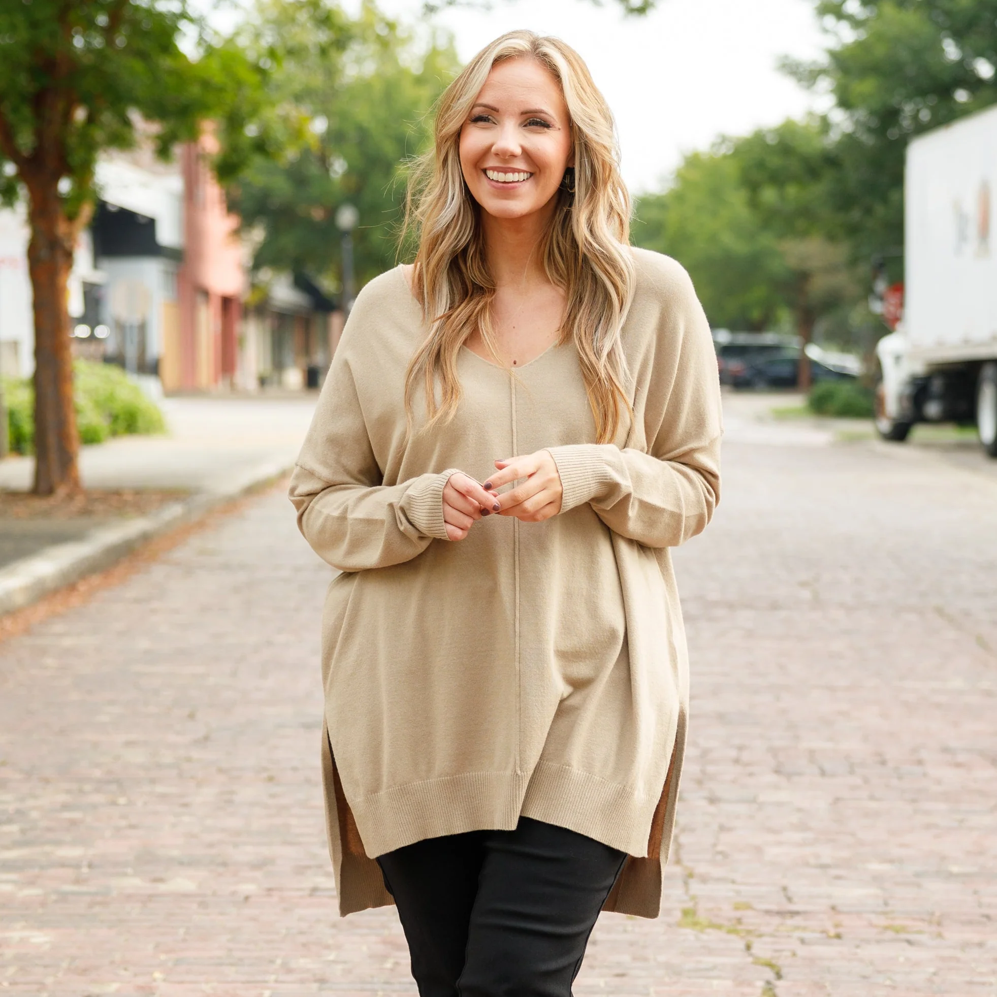 Miss Who I Was Sweater, Light Mocha - Giverhouse