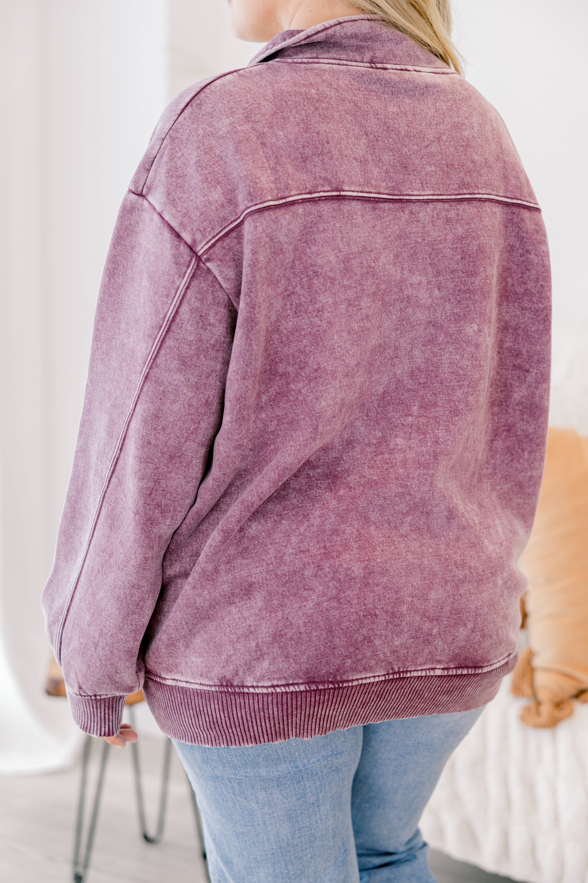 Time To Tell Pullover, Eggplant - Giverhouse