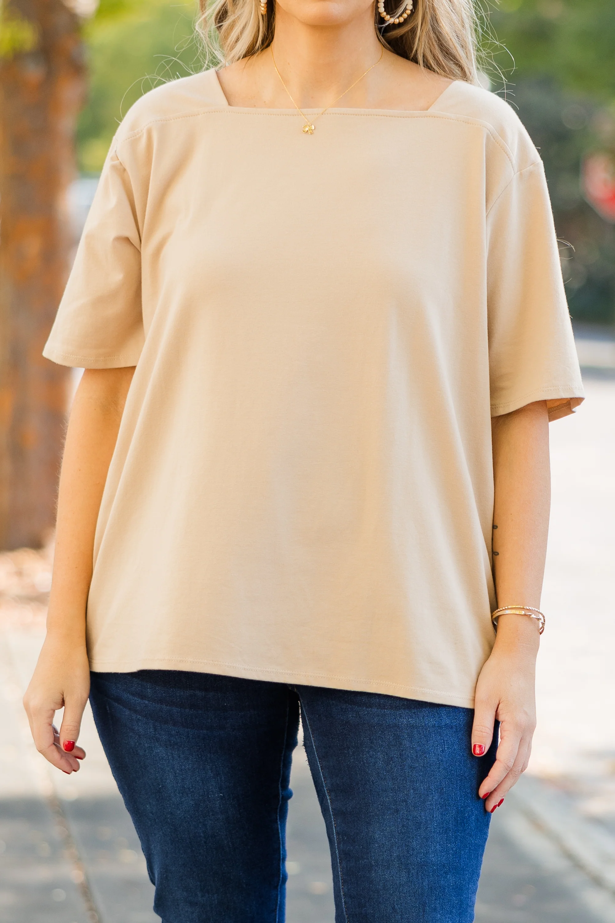 Vivid Imagination Top, Camel - Giverhouse