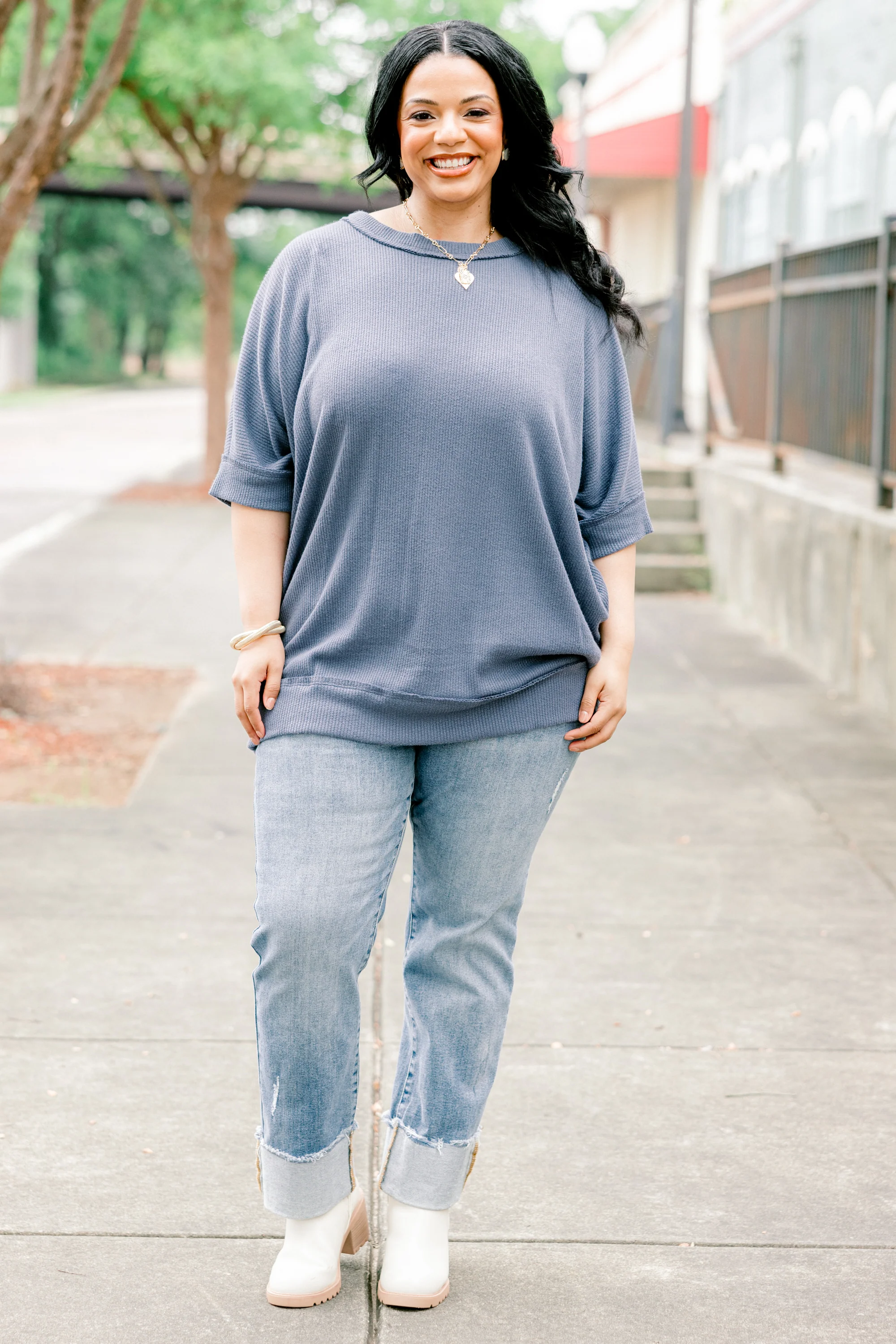 Because Of Us Top, Denim - Giverhouse