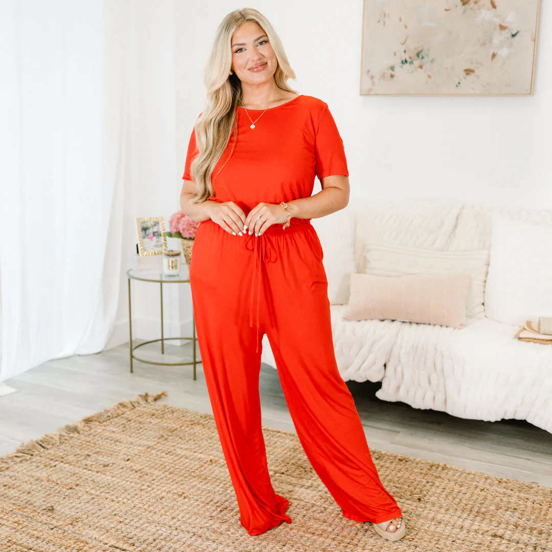 Louder Than Words Jumpsuit, Red - Giverhouse