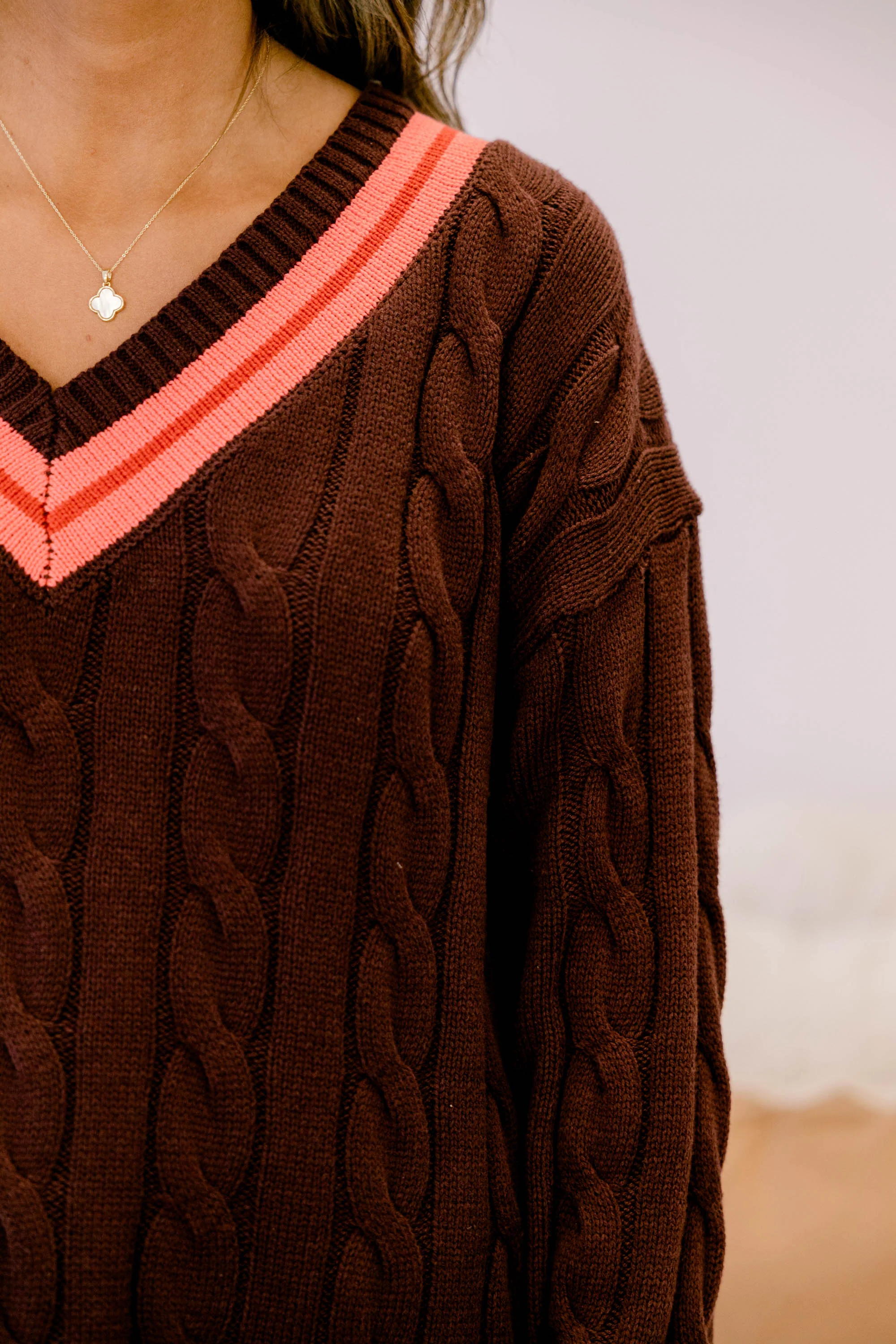Someone To Remember Sweater, Brown Stripe - Giverhouse