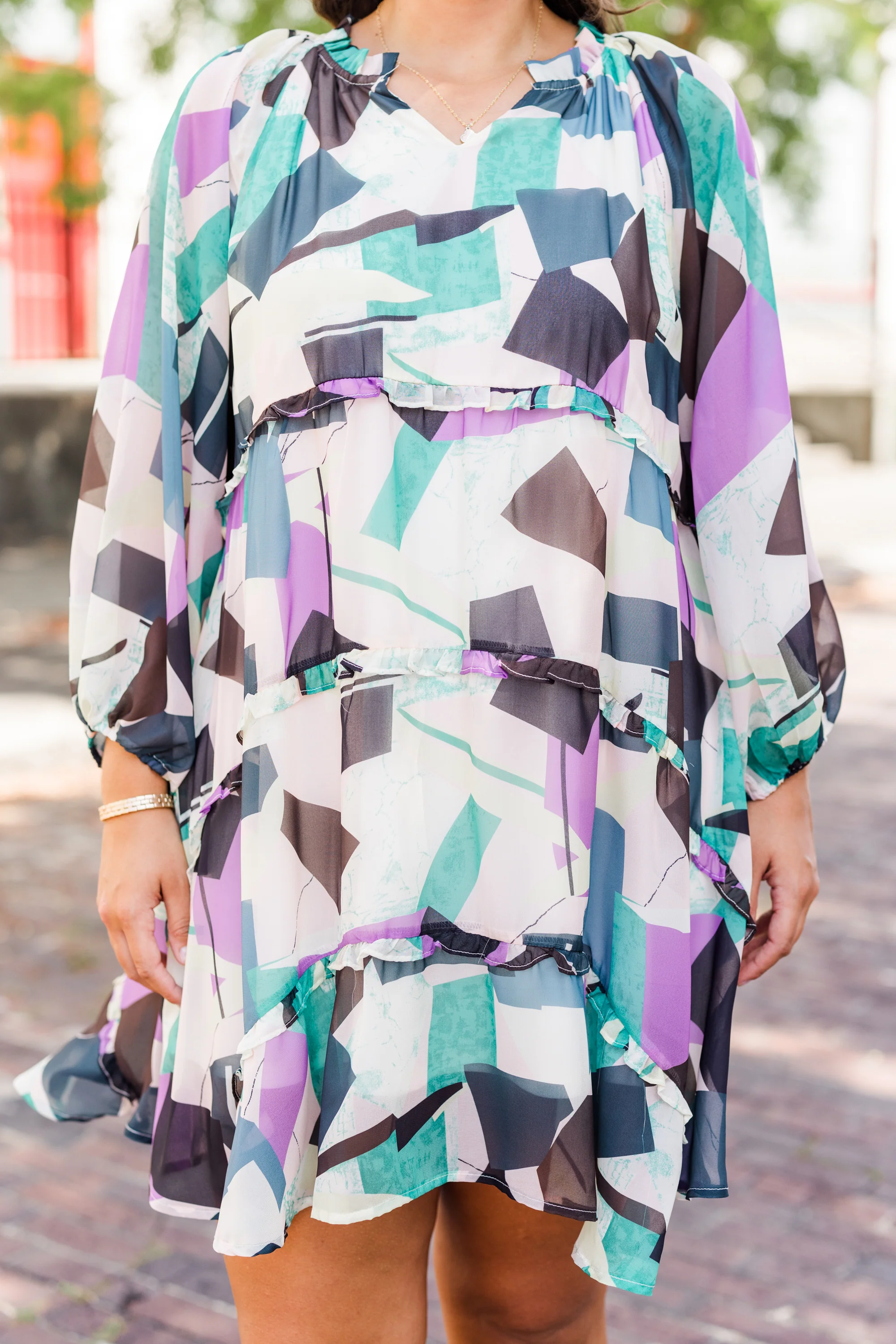 Keep An Eye Out Dress, Purple Multi - Giverhouse