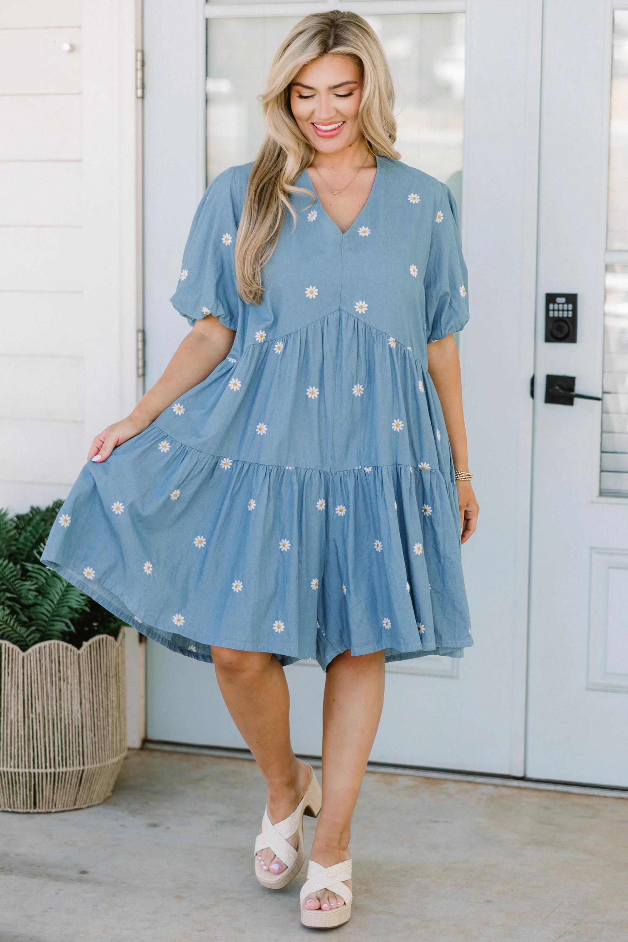 Hidden Reflections Romper, Denim Blue - Giverhouse