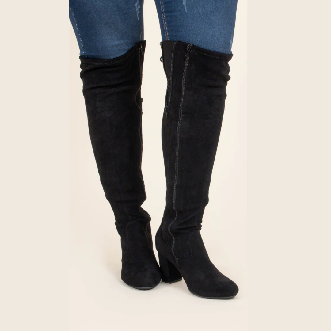 Slaying Suede Boots, Black - Giverhouse