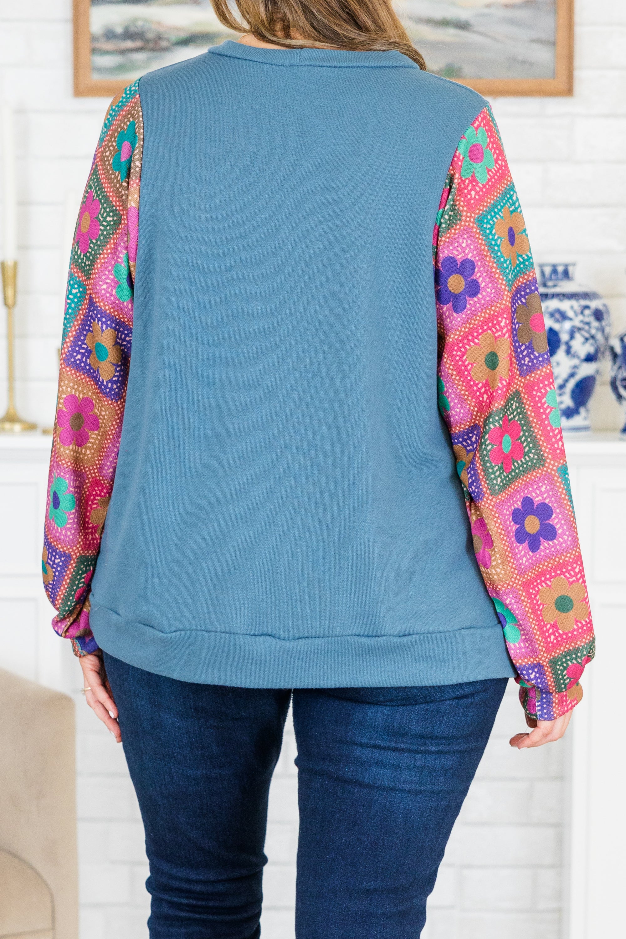 I'll Think About It Top, Slate Blue - Giverhouse