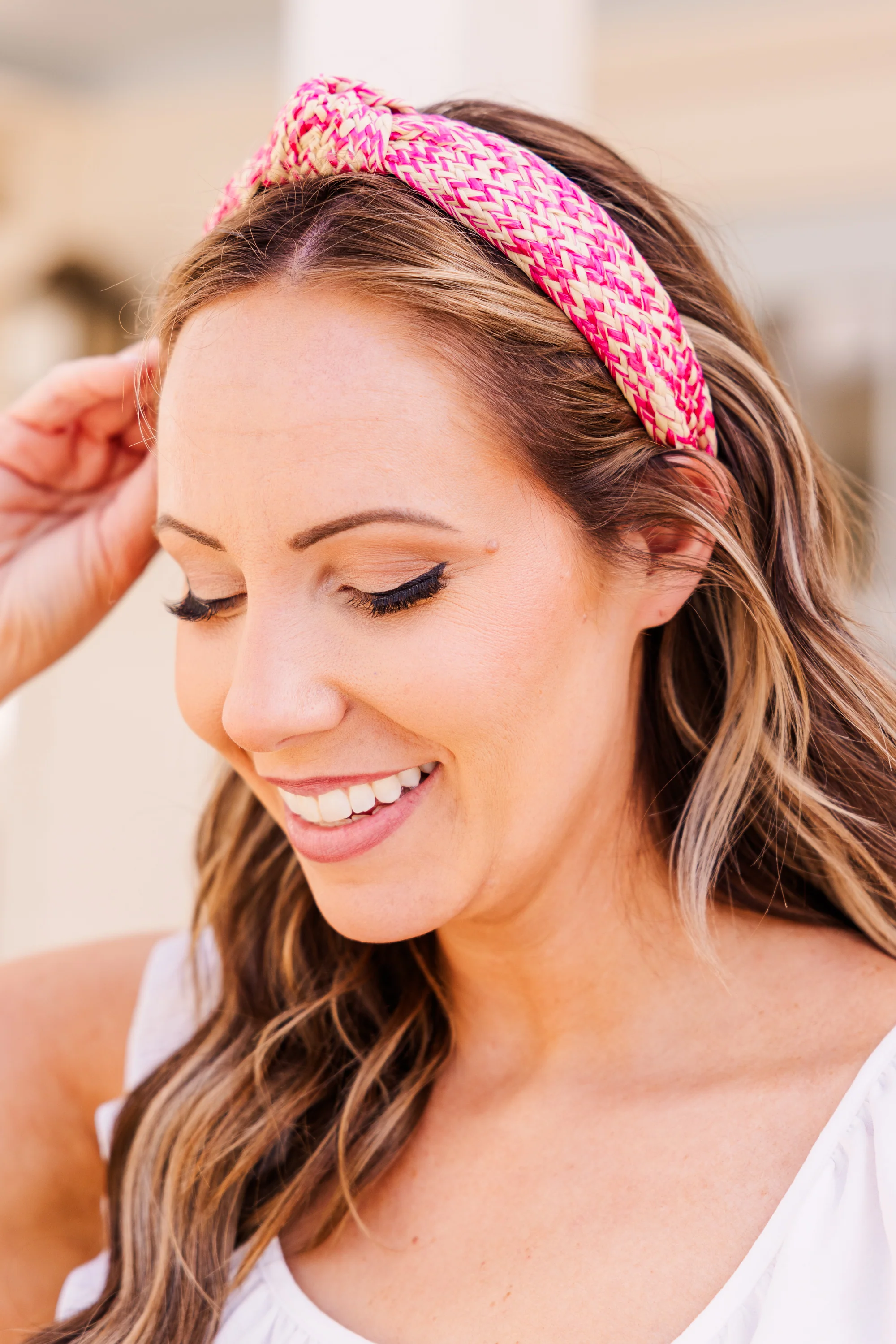 Don't Worry, Beach Happy Headband, Fuchsia - Giverhouse