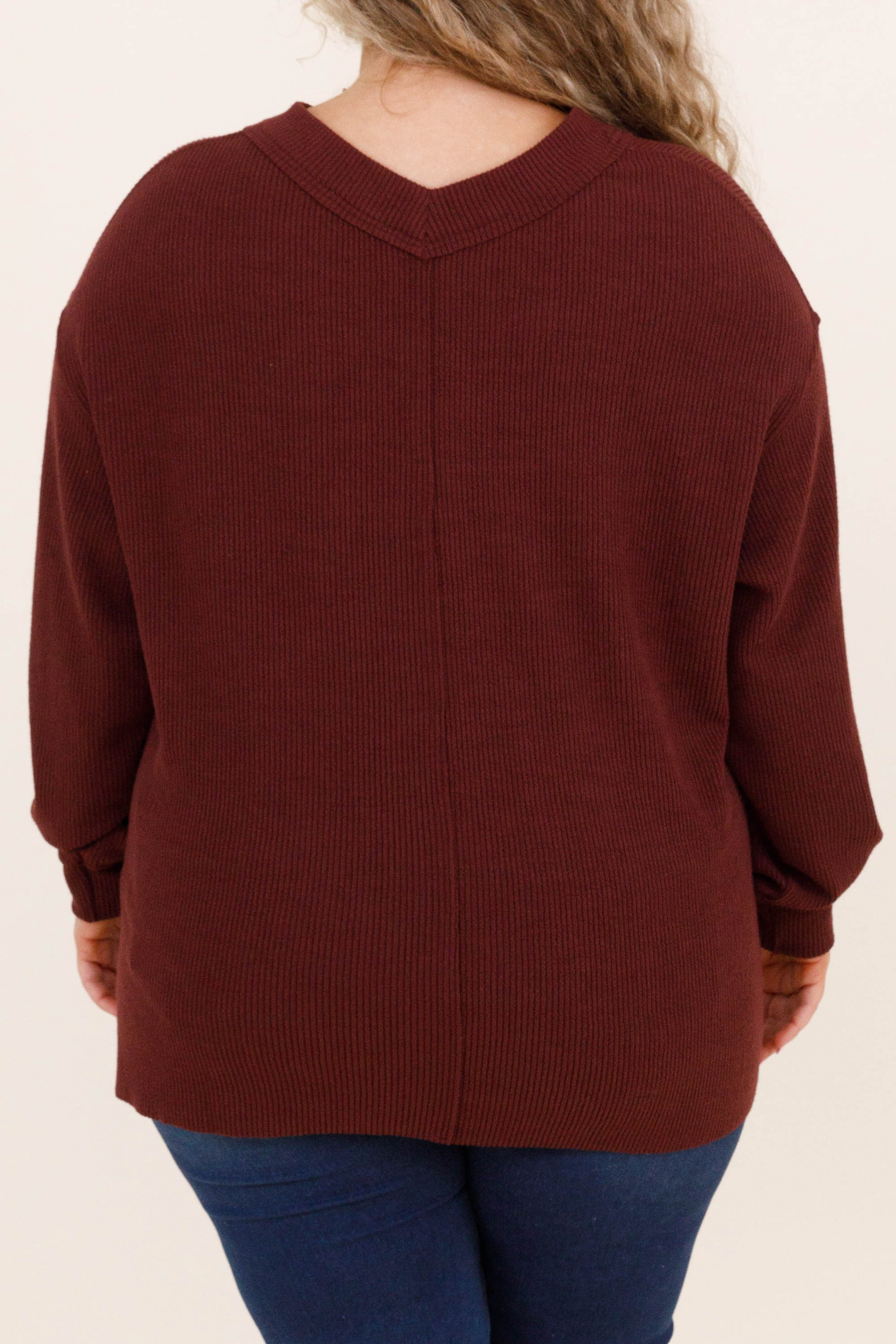 Cozy Textured Sweatshirt, Garnet - Giverhouse