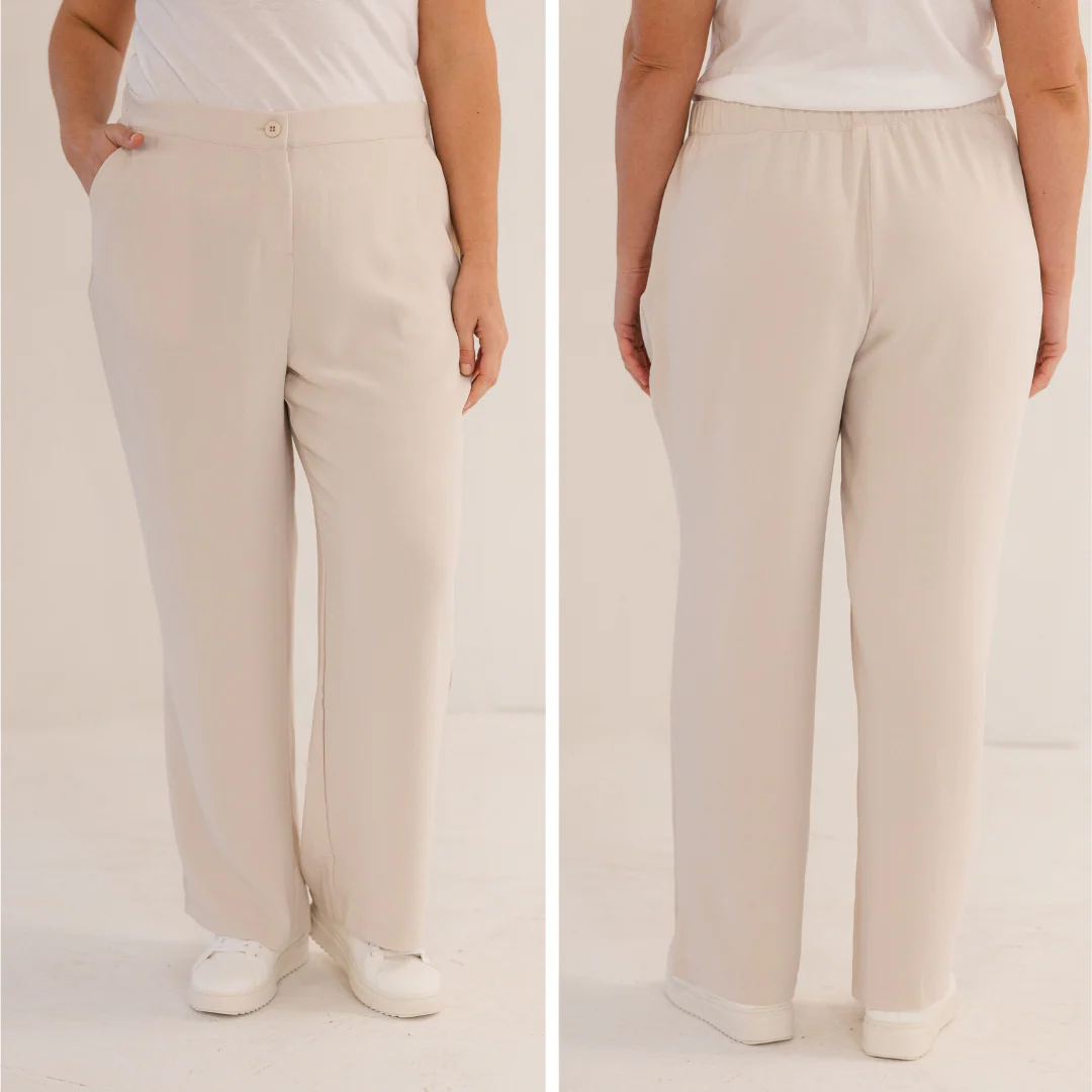 Lena Straight Leg Pant, Stone - Giverhouse