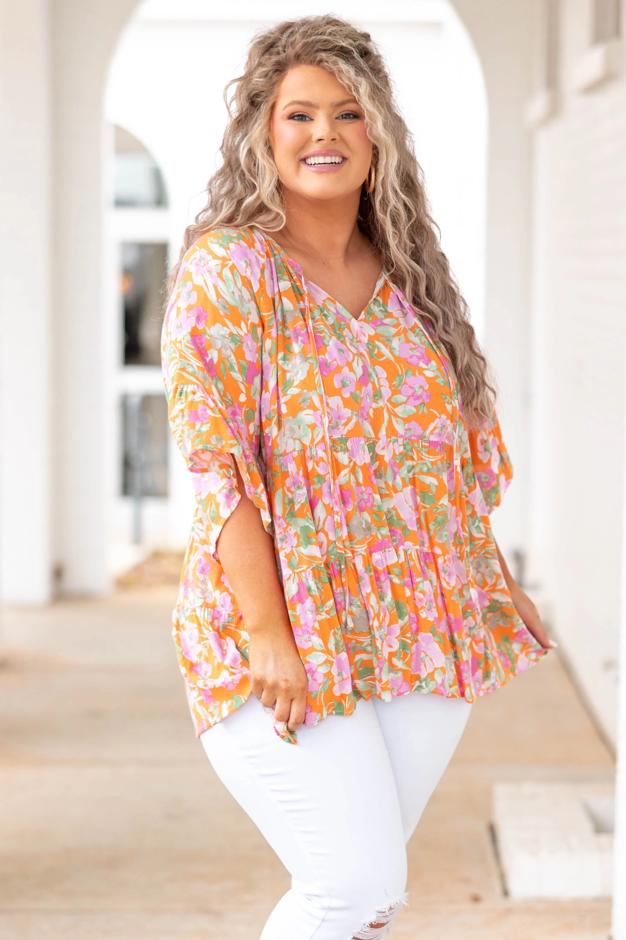 Here She Comes Top, Orange - Giverhouse