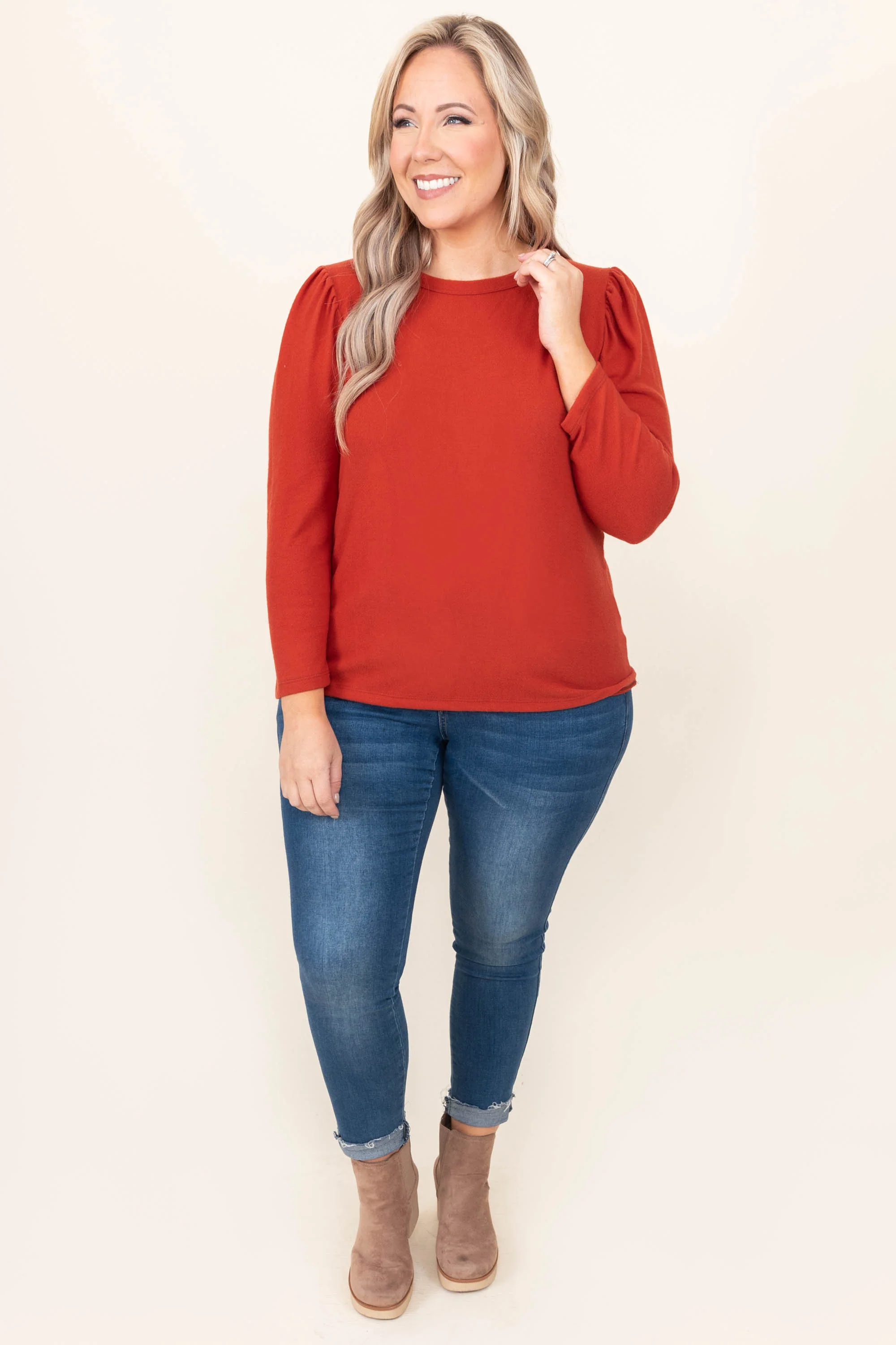 Written Approval Top, Rust - Giverhouse