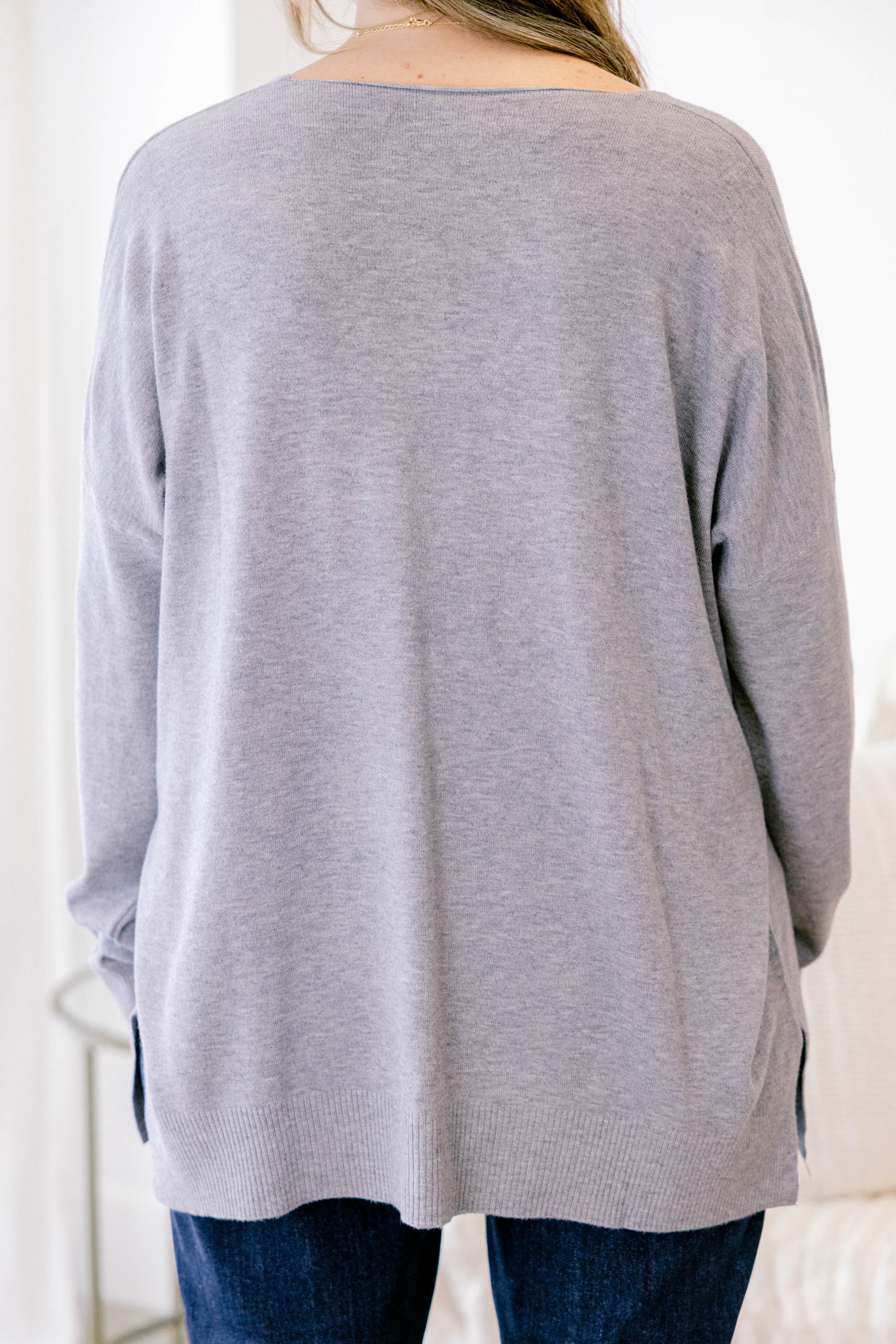 Miss Me Sweater, Heather Grey - Giverhouse