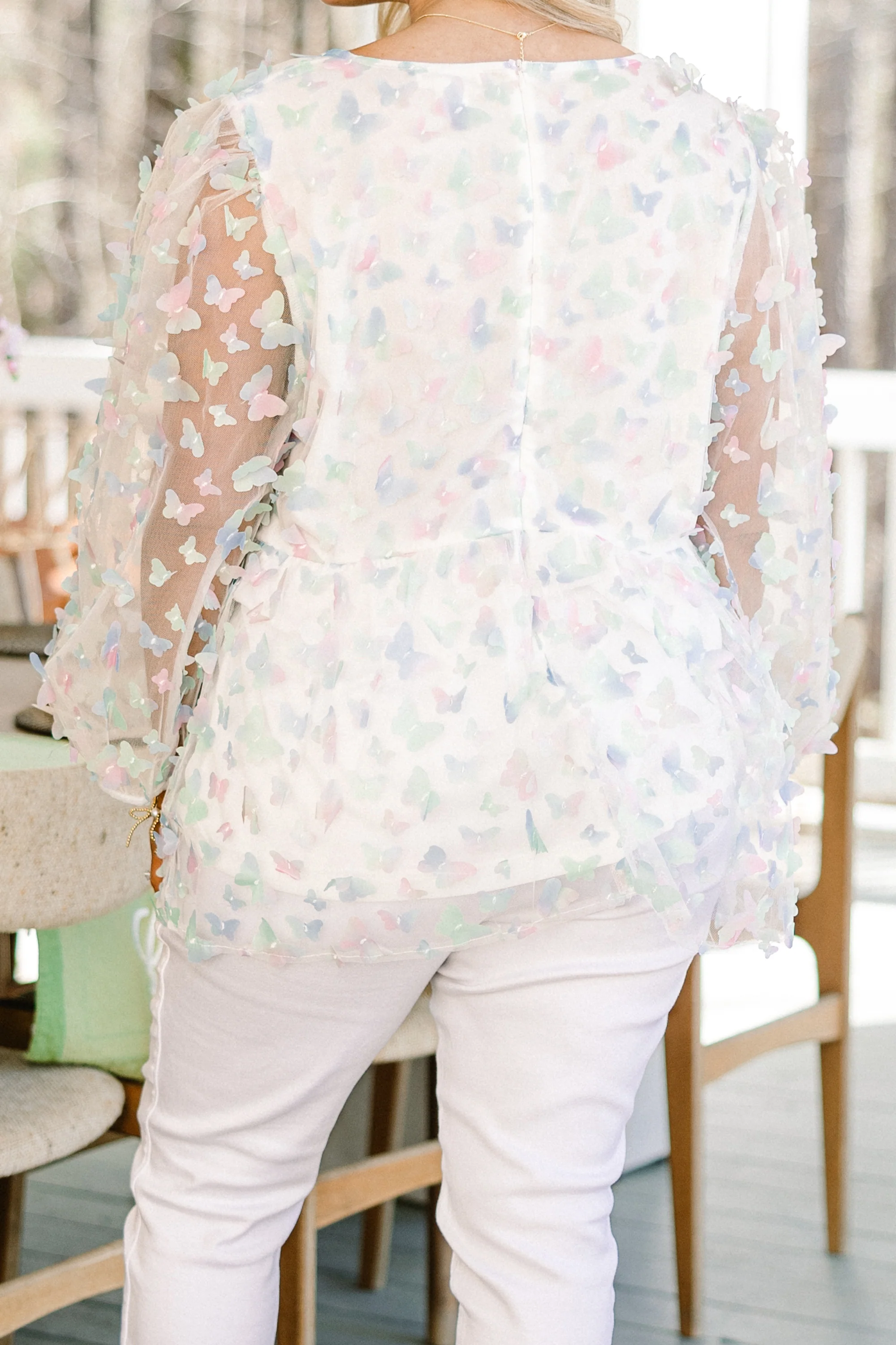 Ribbons In The Sky Top, Sage Mix - Giverhouse