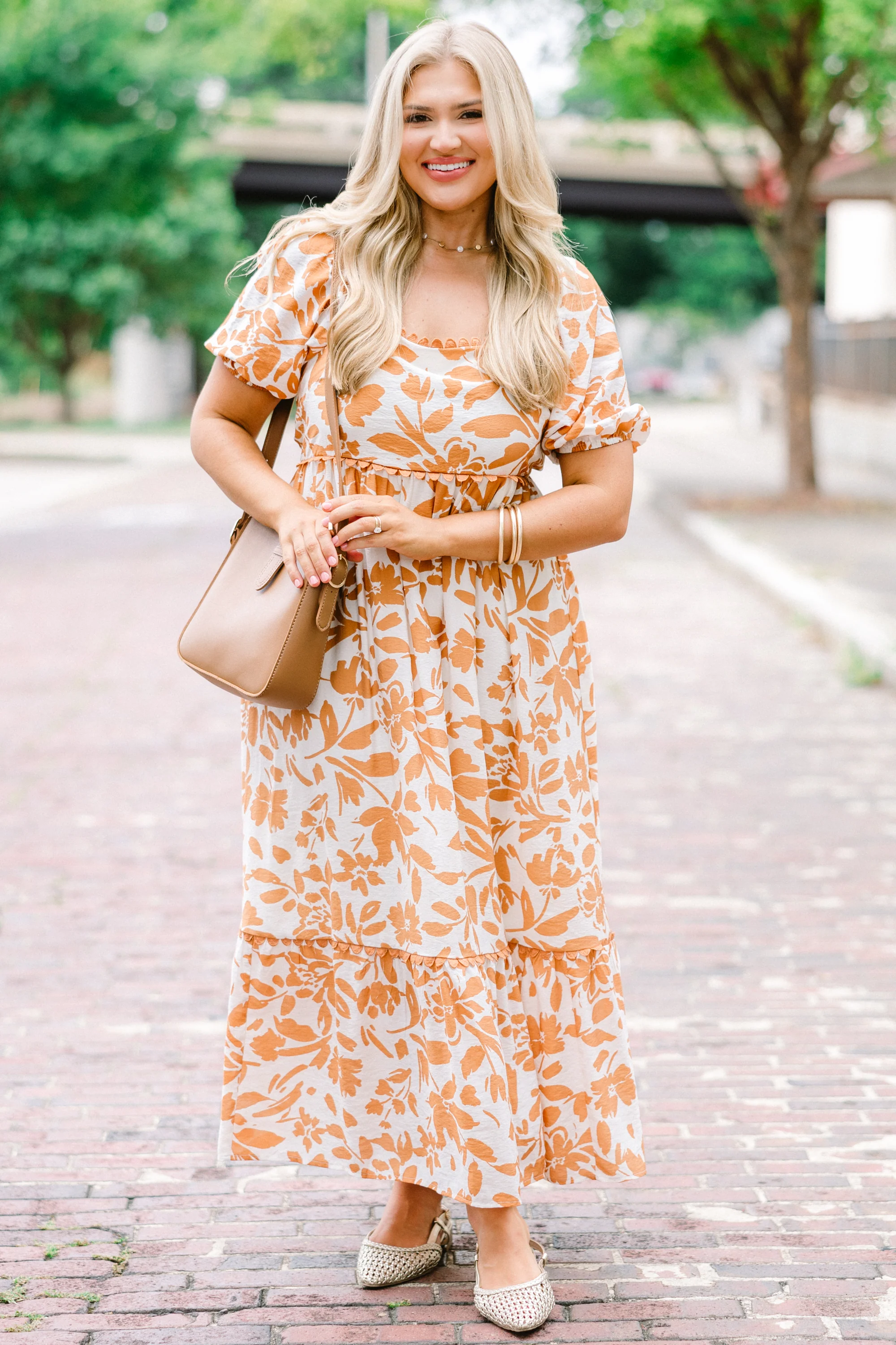 Over You Again Dress, Burnt Orange - Giverhouse
