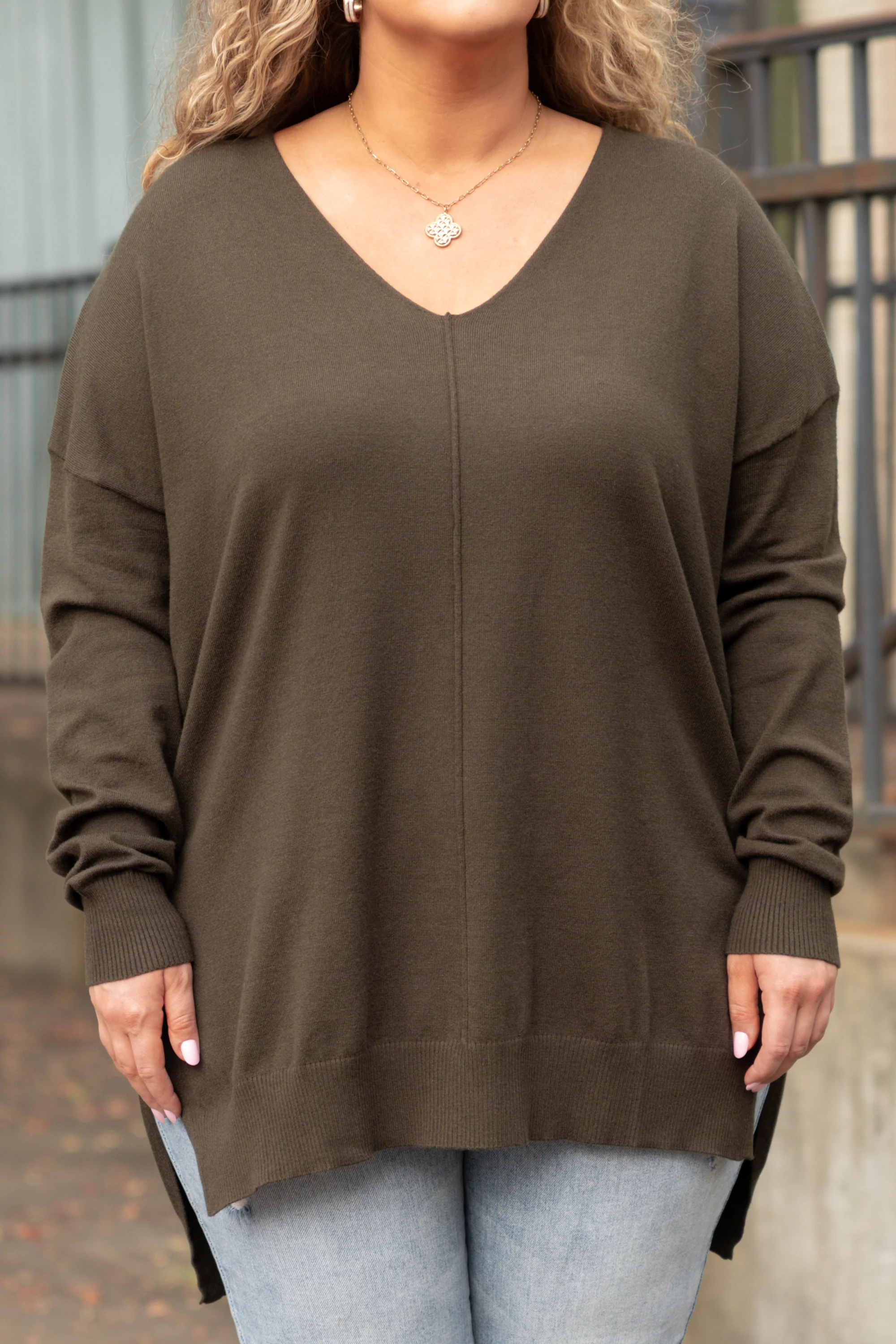 Miss Who I Was Sweater, Dark Olive - Giverhouse