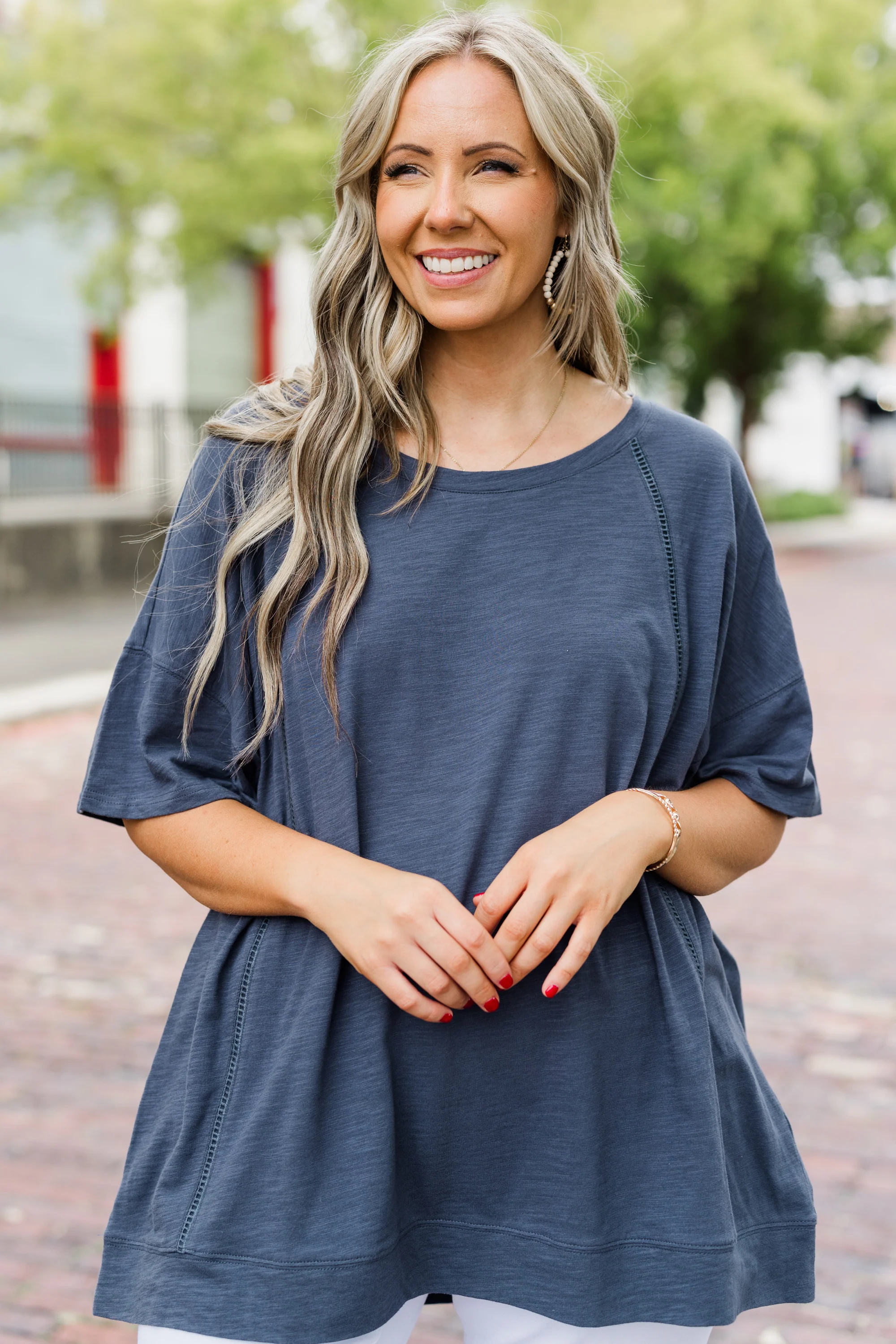 Always On the Go Top, Navy - Giverhouse