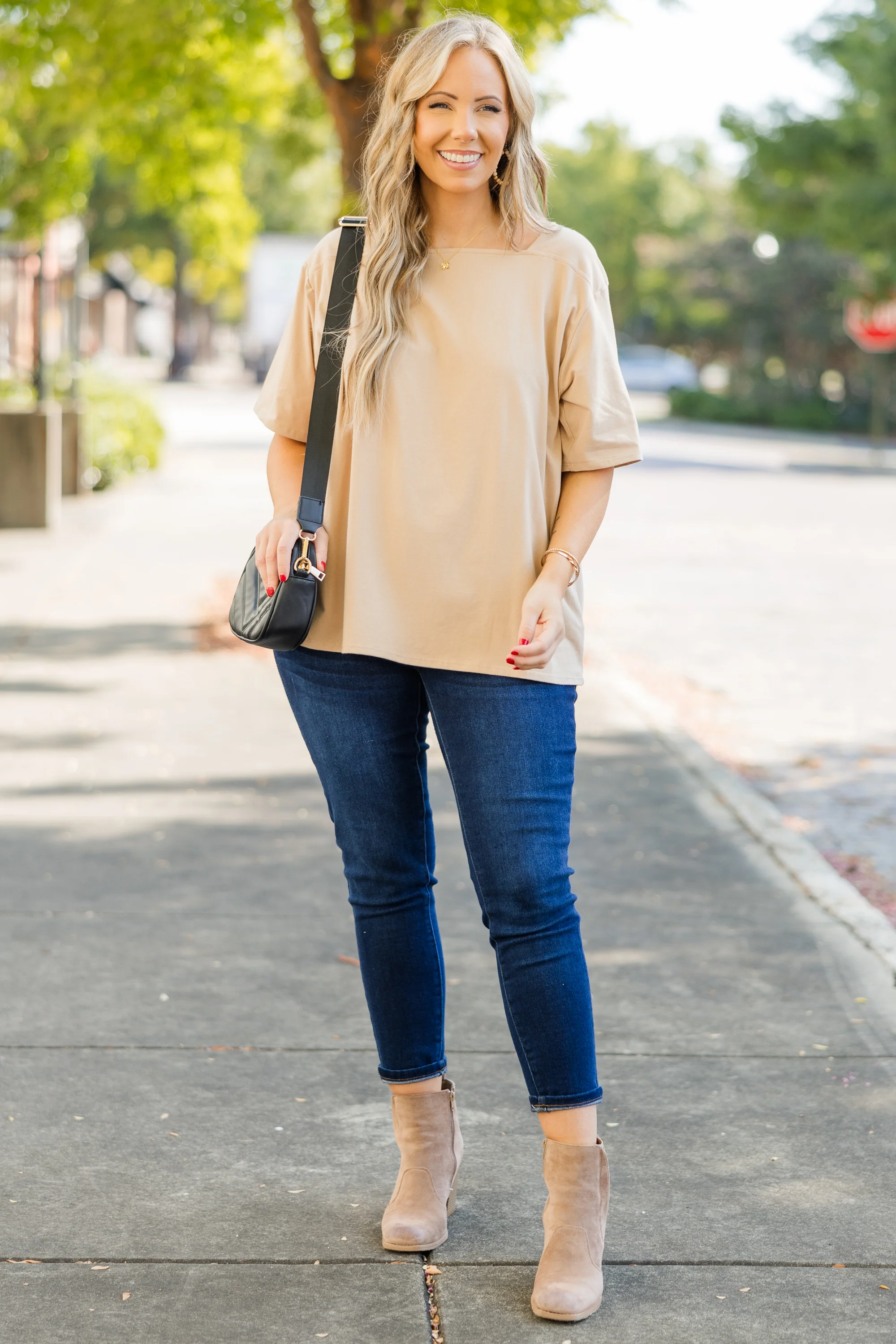 Vivid Imagination Top, Camel - Giverhouse