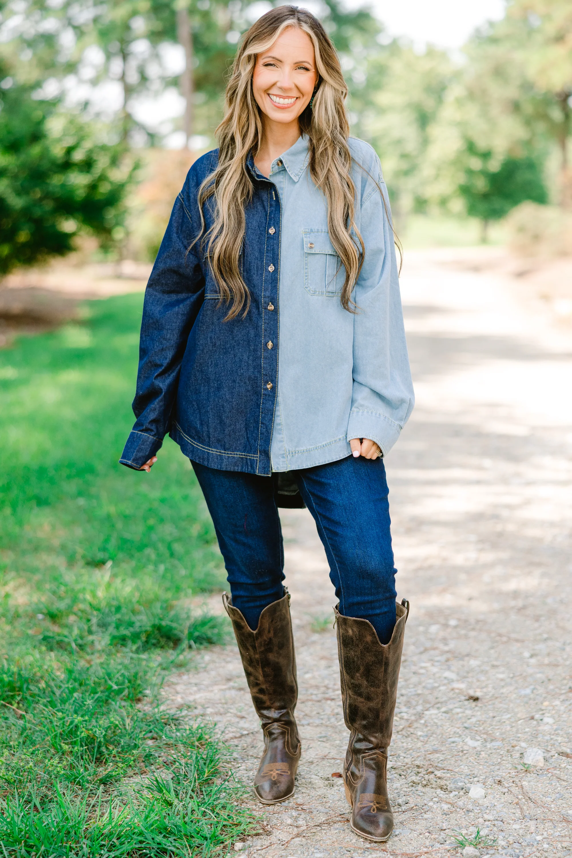 Dolly Top, Denim - Giverhouse