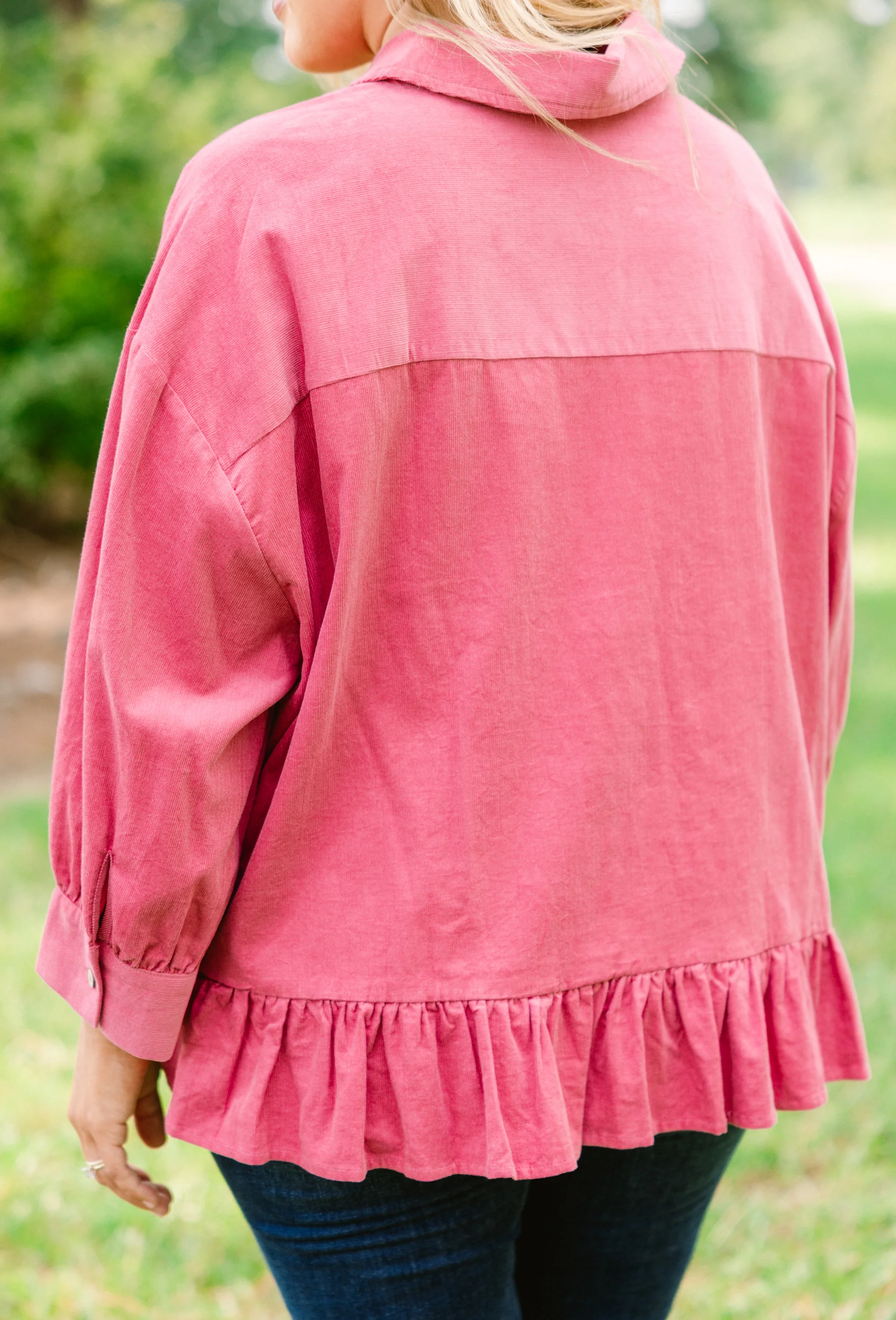Feel Free Top, Pink Corduroy - Giverhouse
