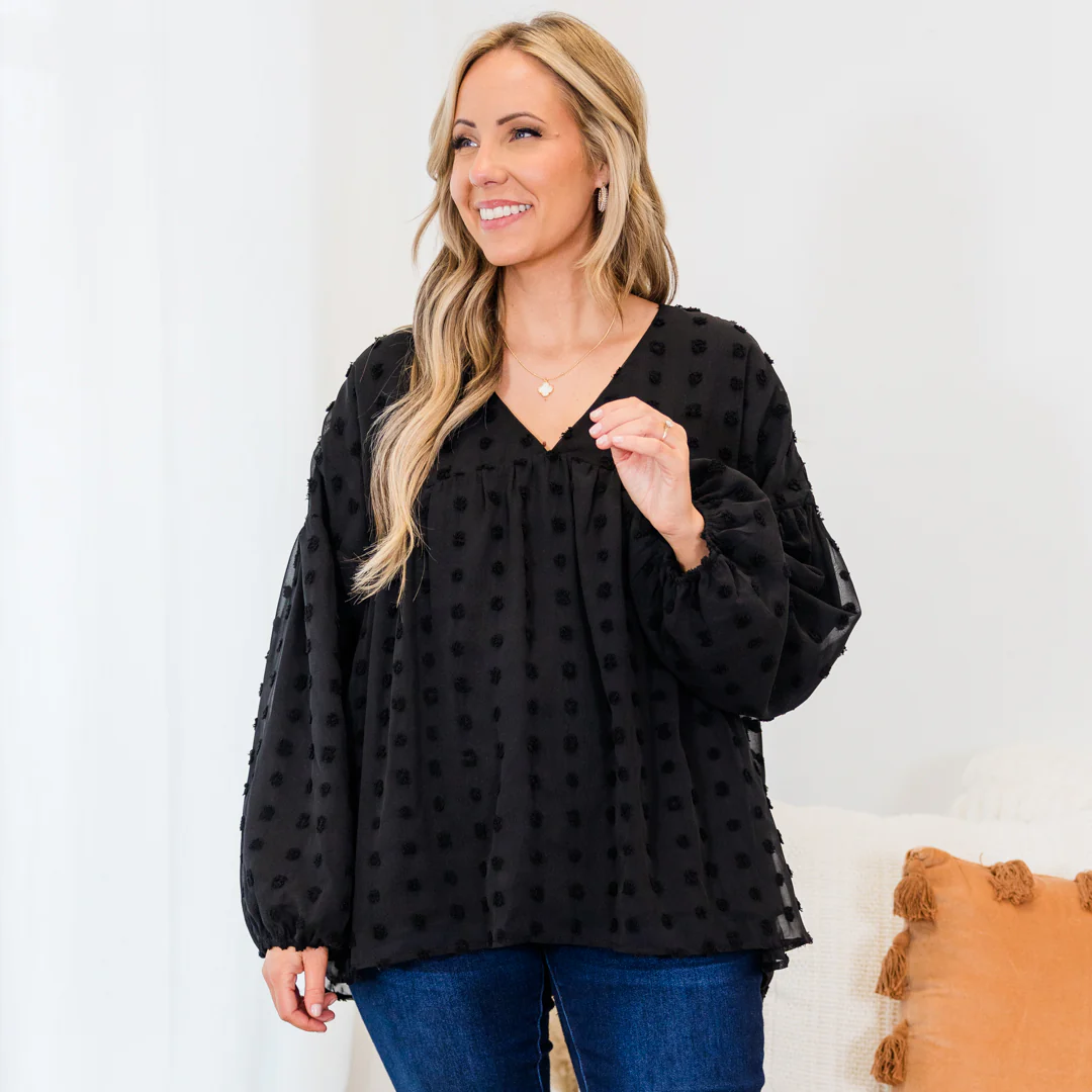 Rustic Charm Blouse, Black - Giverhouse