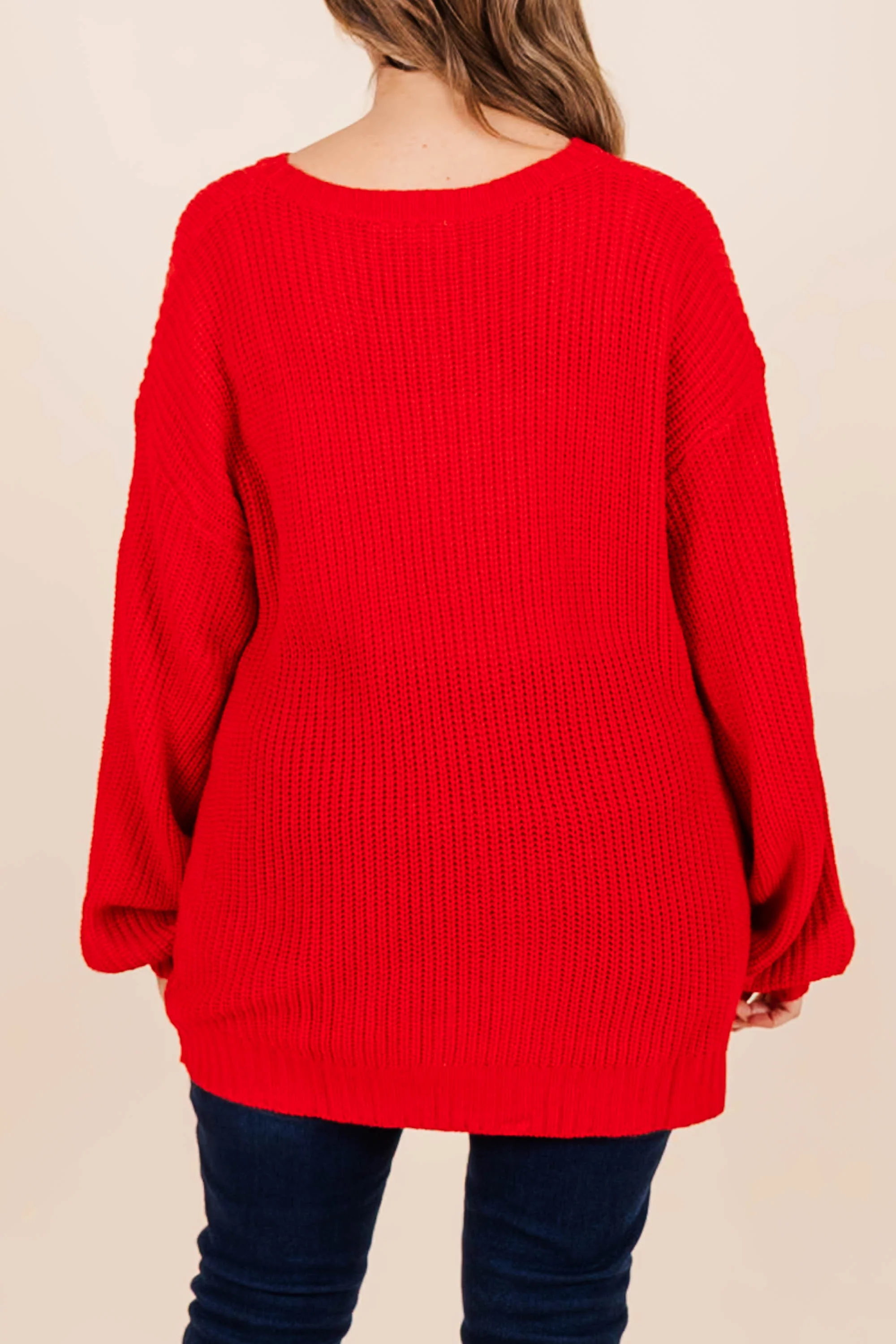 Star On Top Sweater, Red - Giverhouse