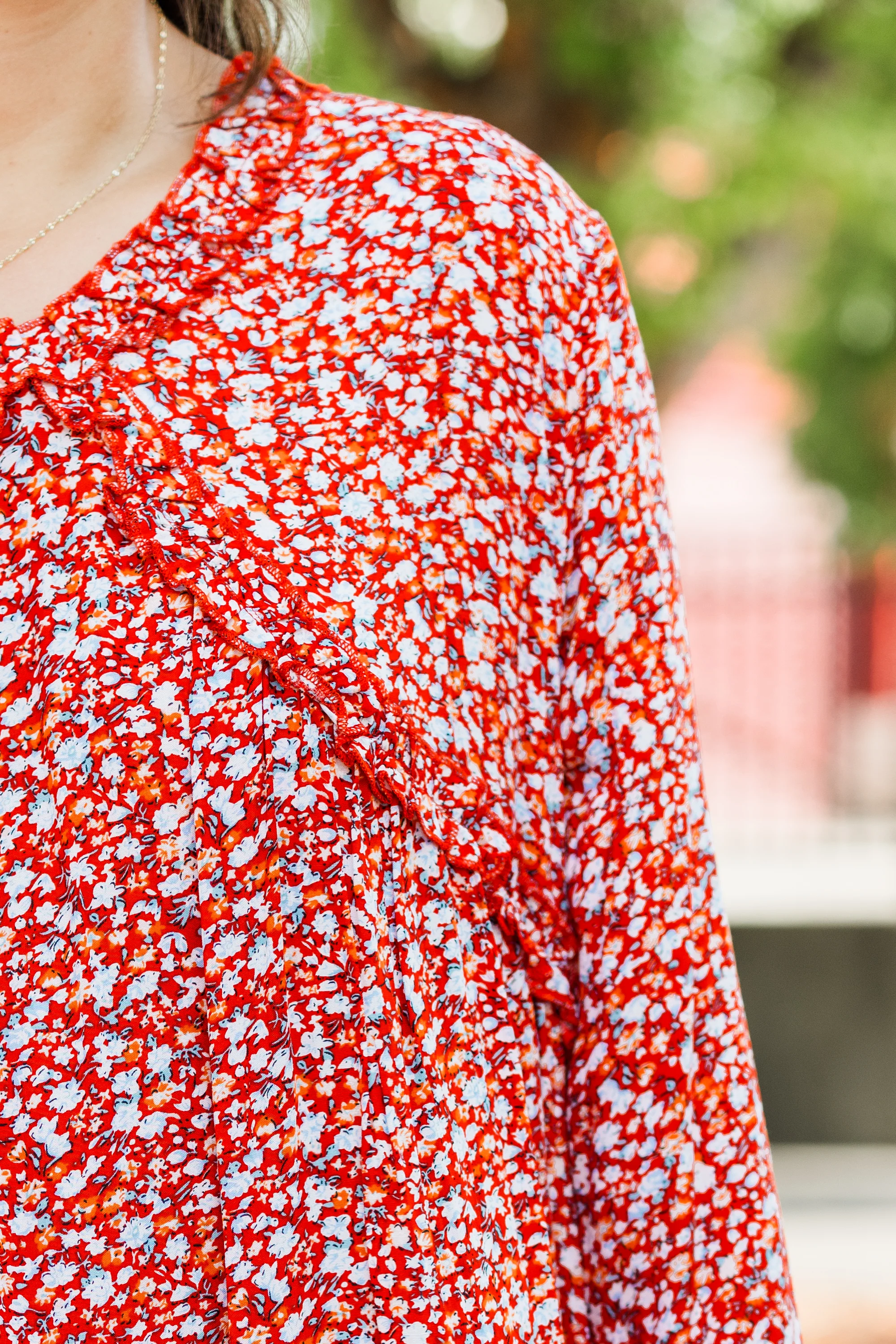Phenomenal Florals Dress, Red - Giverhouse