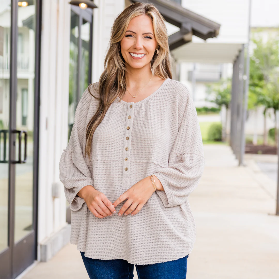 Eternal Embrace Top, Beige - Giverhouse