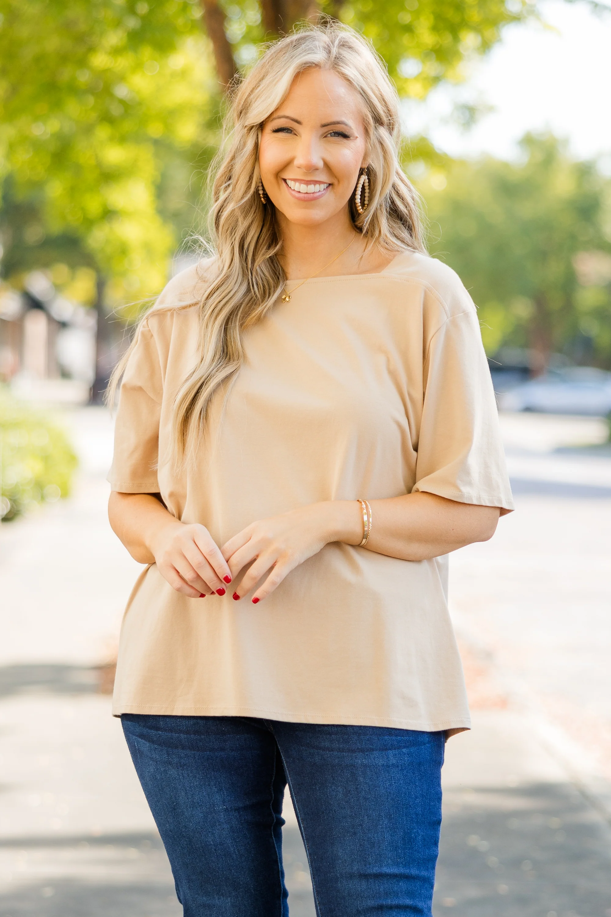 Vivid Imagination Top, Camel - Giverhouse