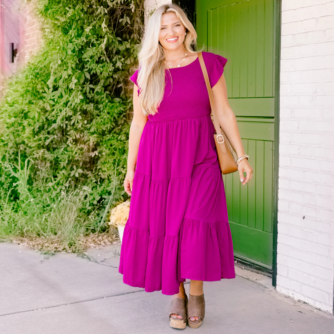 Our Sweet Memories Dress, Berry - Giverhouse