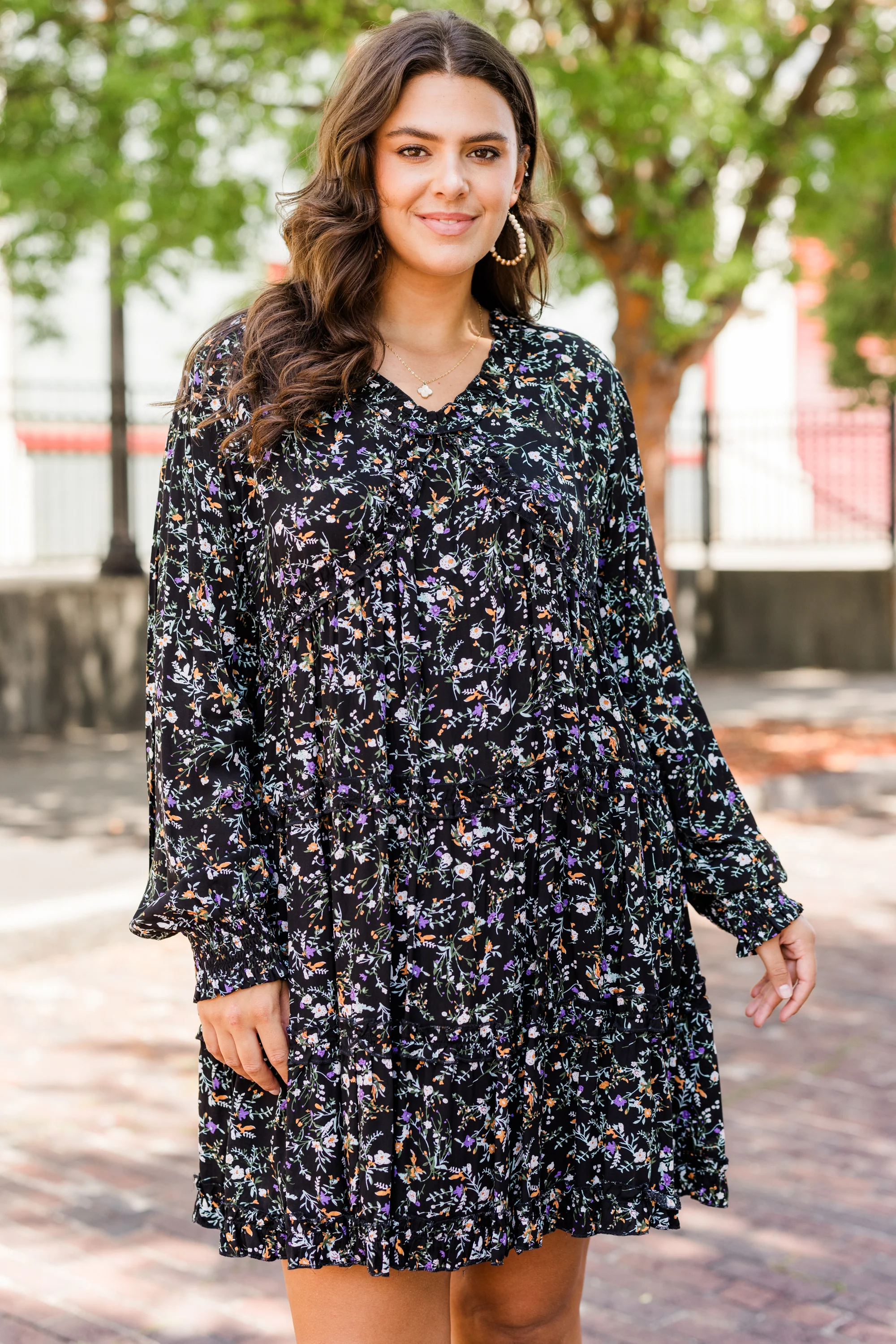 Phenomenal Florals Dress, Black - Giverhouse