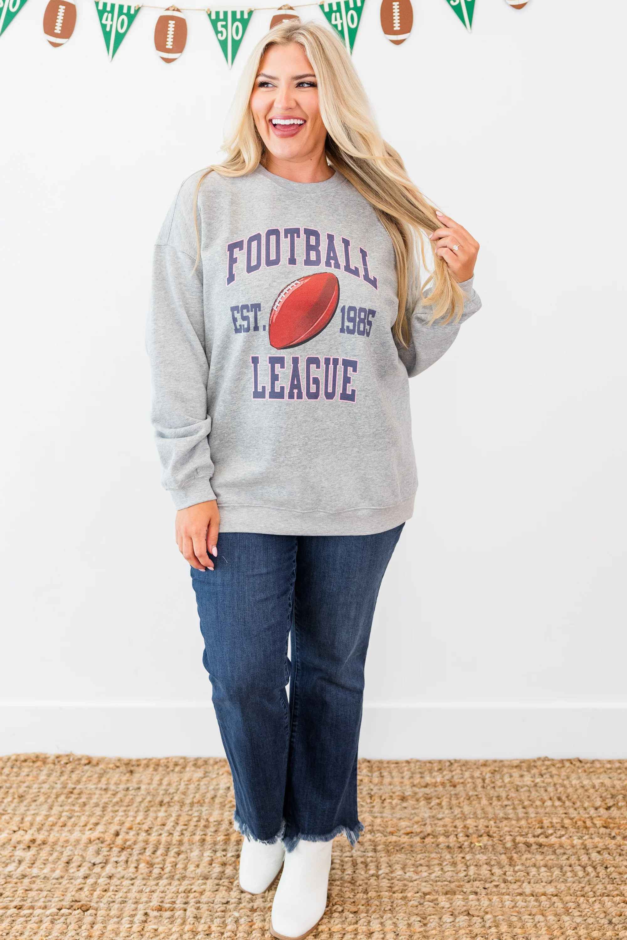 Cozy On Game Day Pullover, Heather Gray - Giverhouse