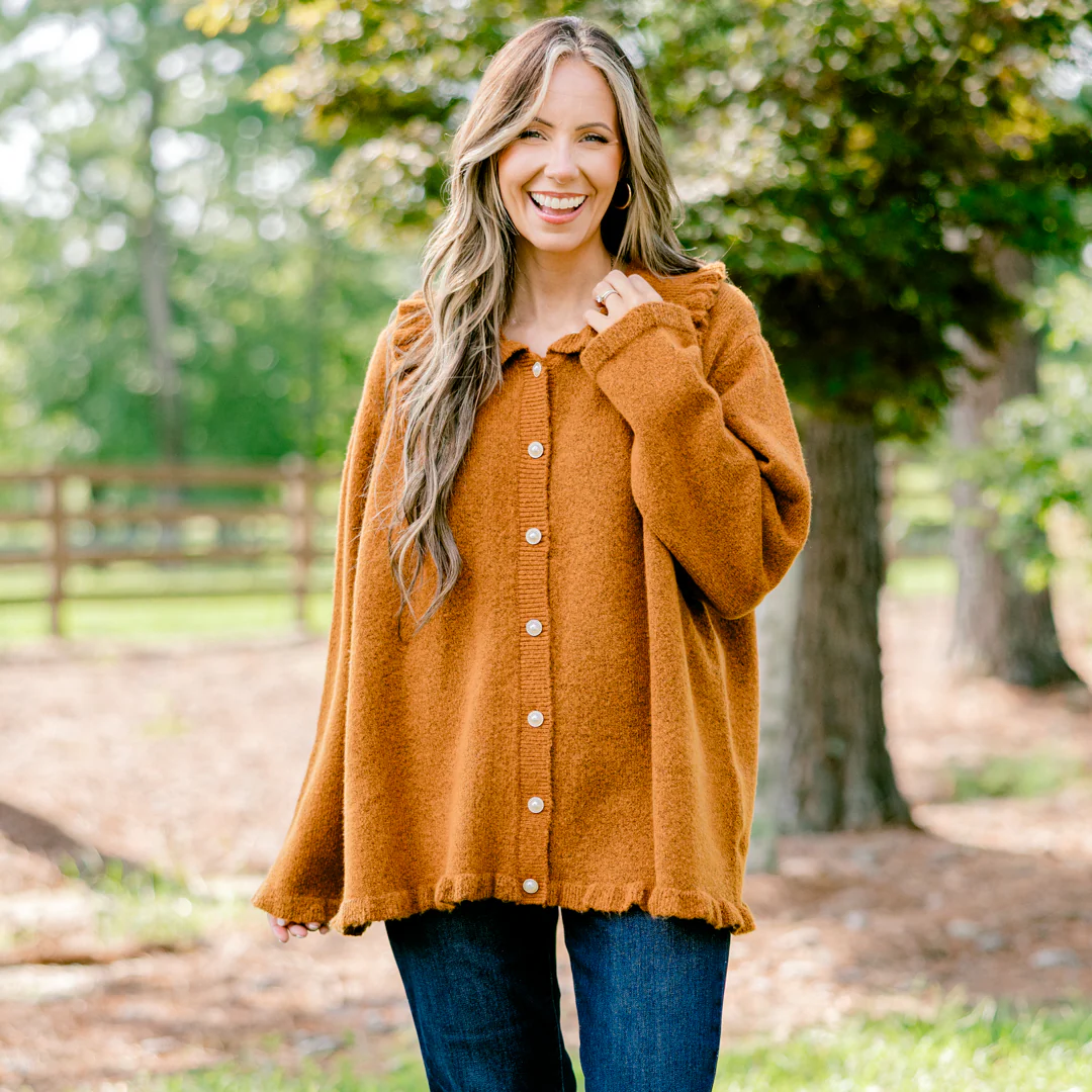 Perfectly Peaceful Cardigan, Brown - Giverhouse