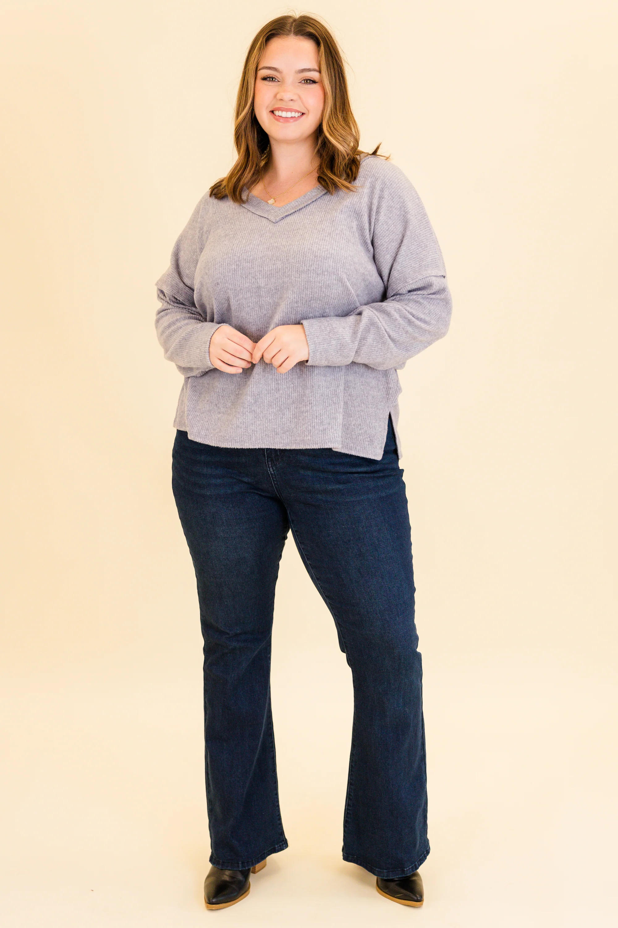 I Will Call You Later Top, Heather Gray - Giverhouse