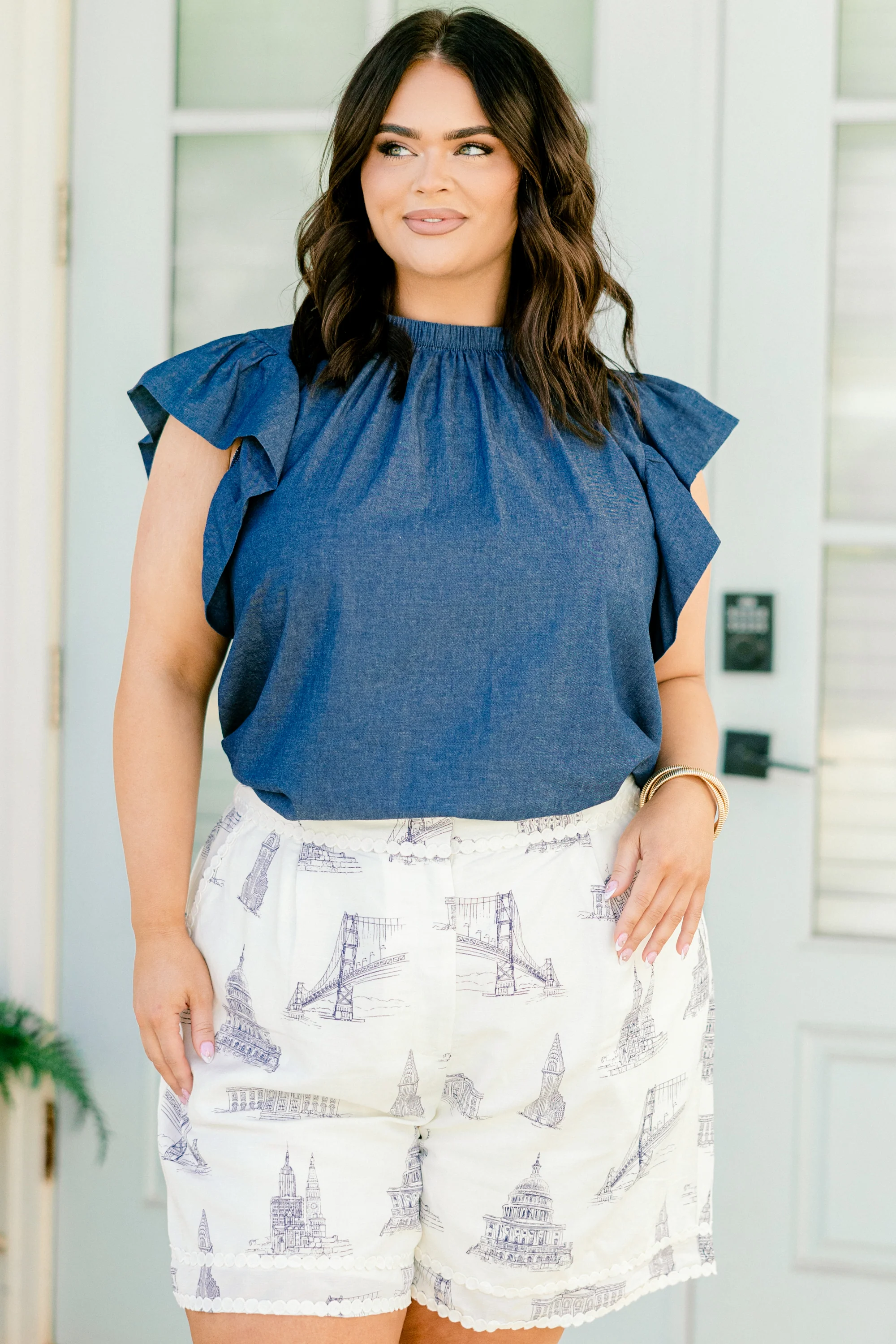 Soul of Summer Shorts, Ivory-Navy - Giverhouse