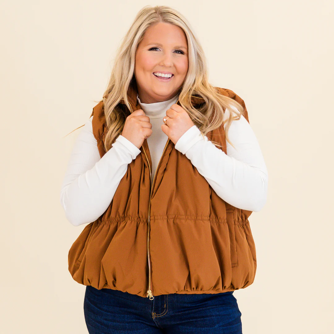 Behind Blue Eyes Vest, Brown - Giverhouse